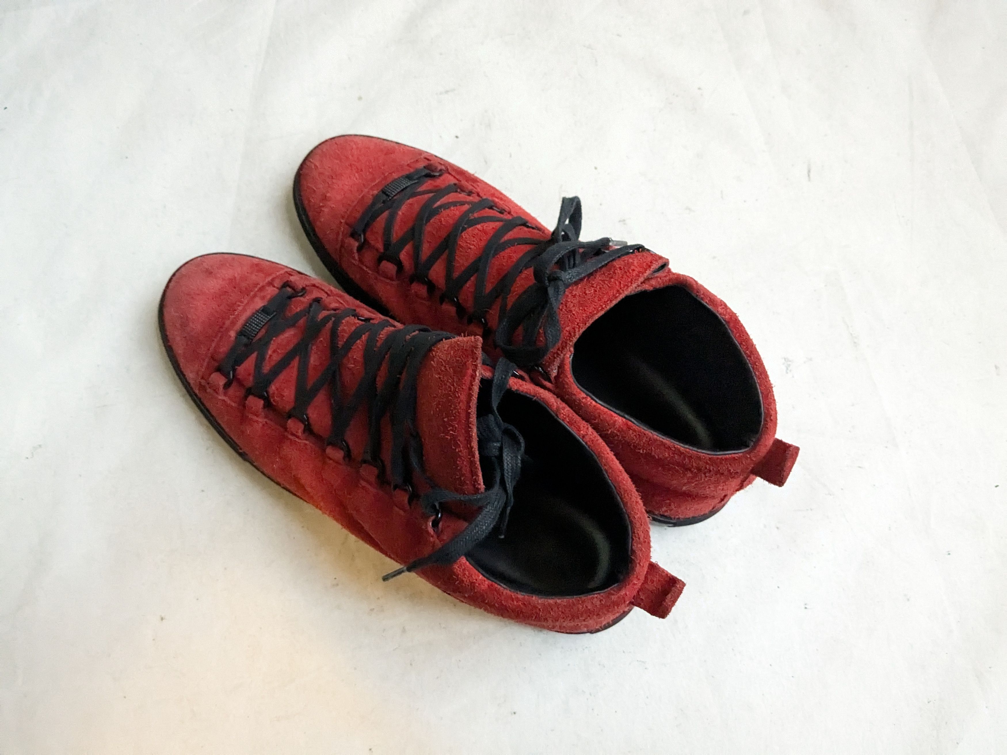 Balenciaga Balenciaga Arena Red Black High Tops 14 Suede Leather Size US 14 / EU 47 - 10 Thumbnail