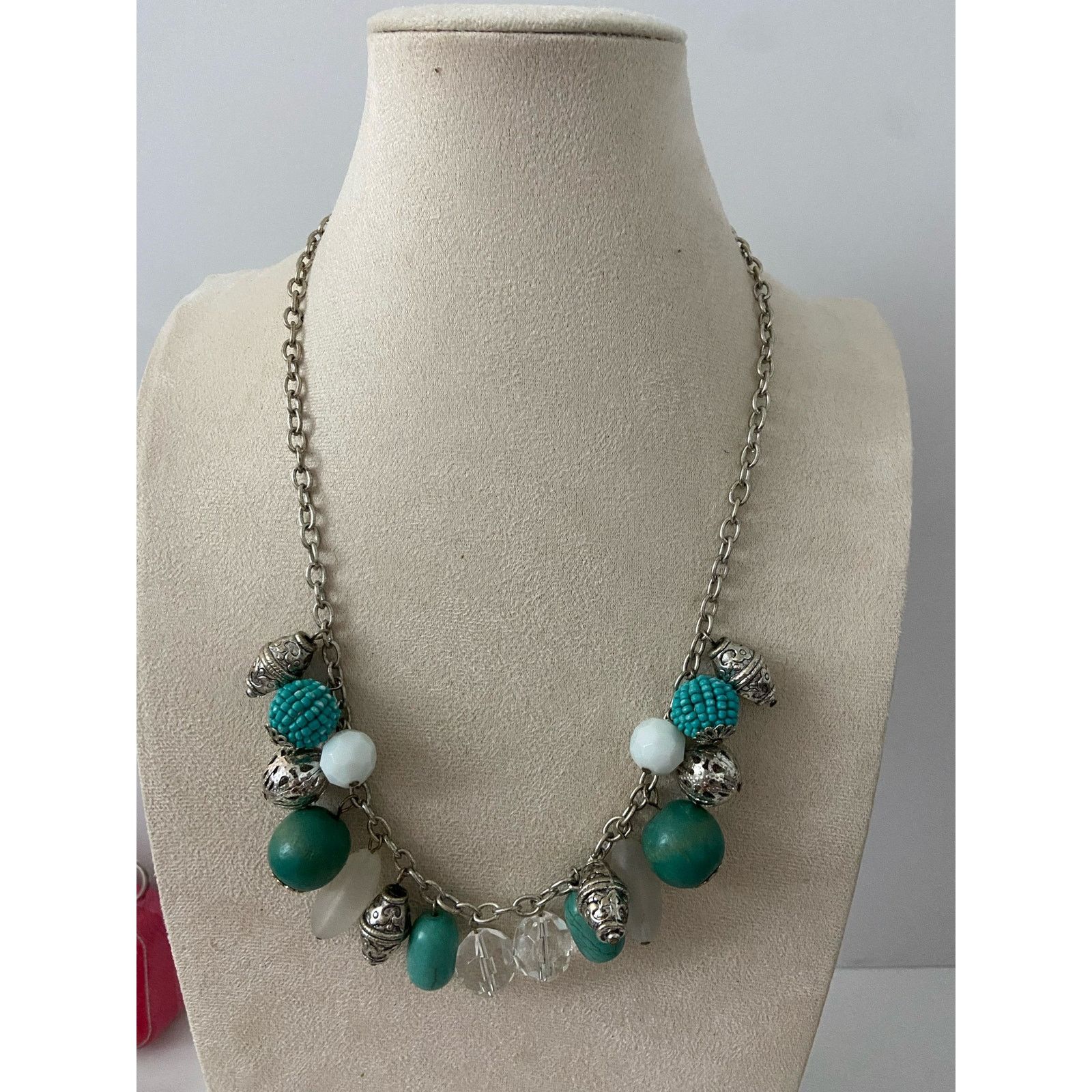 Other Turquoise bead charm necklace silver tone Size ONE SIZE - 1 Thumbnail