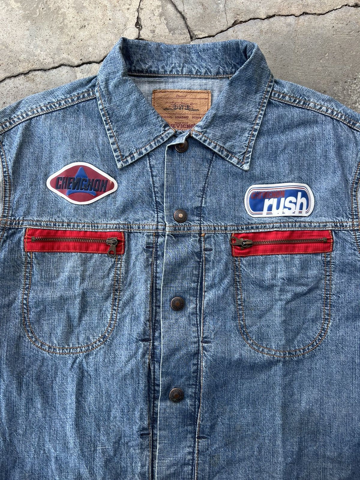 Vintage Vintage Chevignon Denim Jacket Distressed Grunge Size US M / EU 48-50 / 2 - 4 Thumbnail