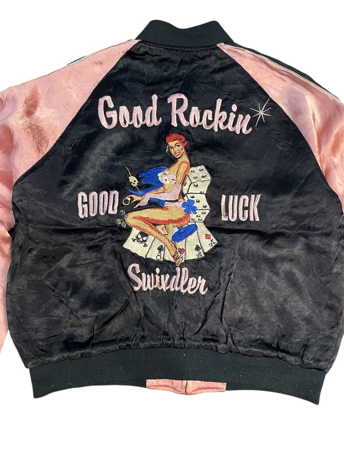 Japanese Brand Vintage Sukajan Good Rockin Swindler Embrodery Jacket Size US S / EU 44-46 / 1 - 2 Thumbnail