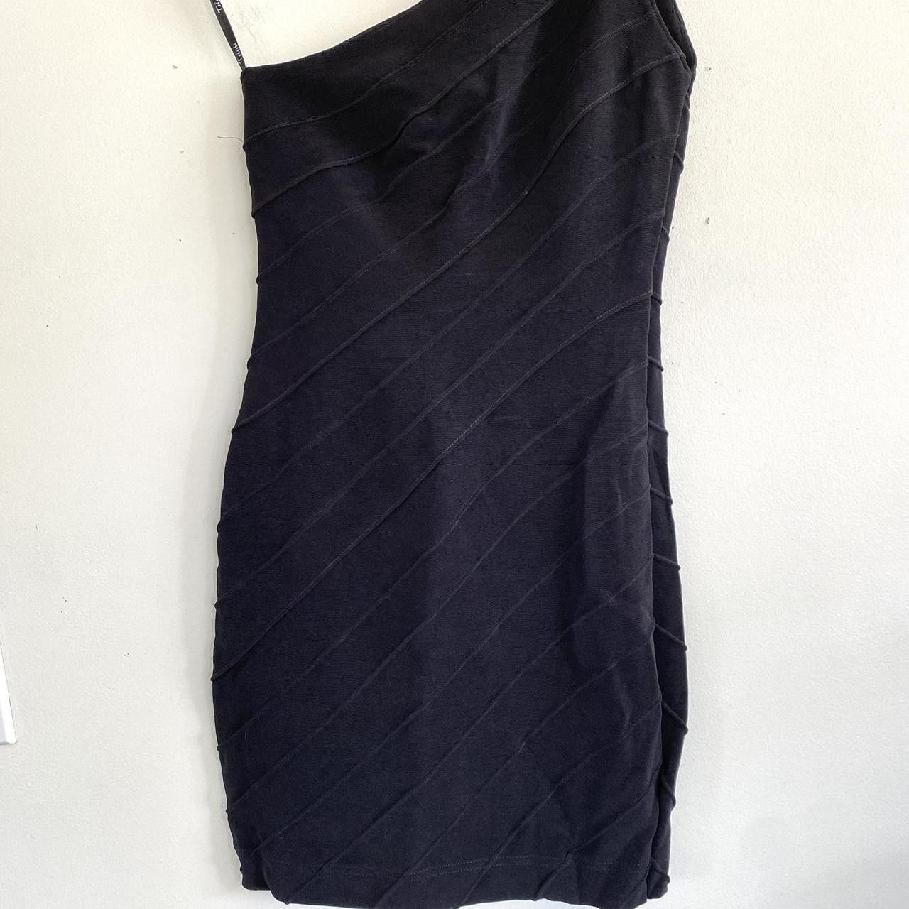 Tadashi Shoji TADASHI BLACK BODY CON ONE SLEEVE DRESS MINI SMALL VINTAGE Size S / US 4 / IT 40 - 6 Thumbnail