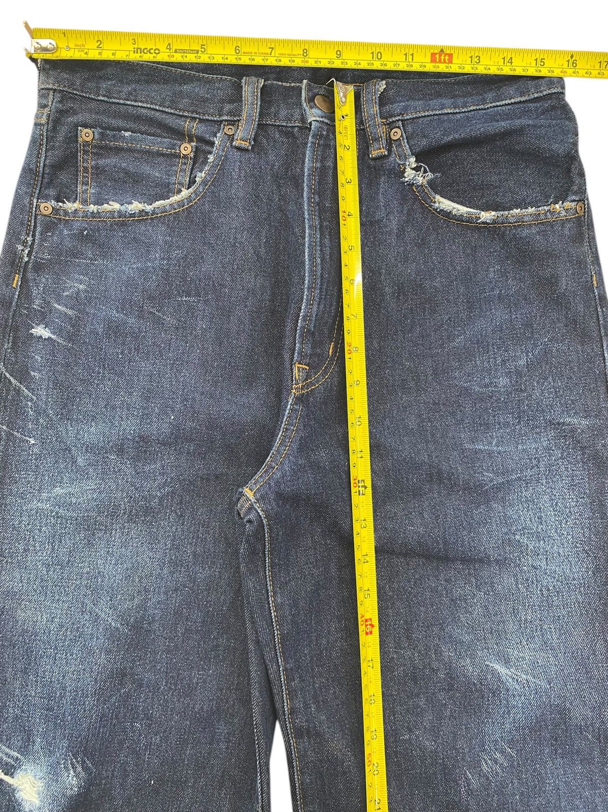GU GU Blue Wash Style Baggy Jeans Size US 31 - 6 Thumbnail