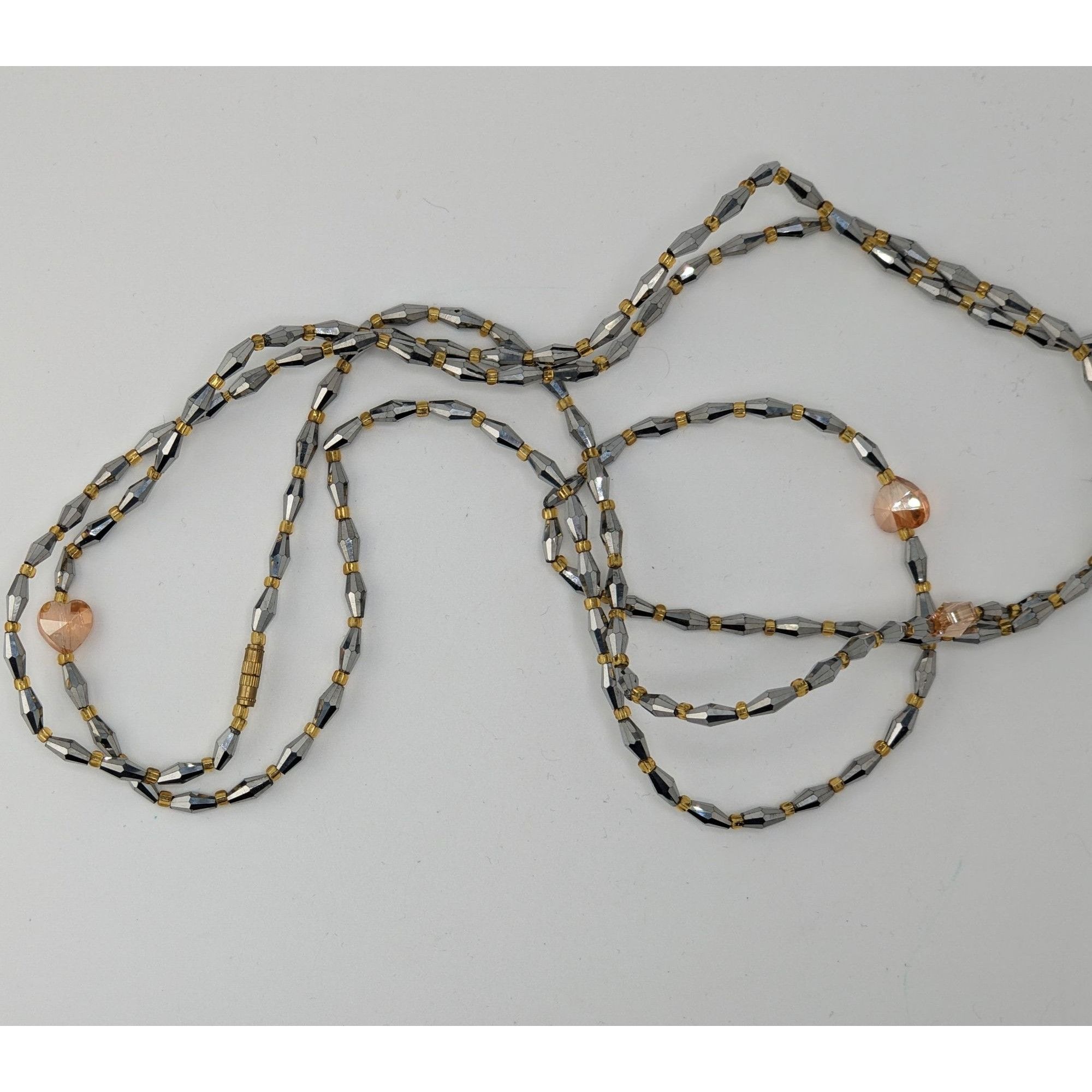 Handmade Handmade Glam Long Beaded Necklace With Mirror Glass & Heart Size ONE SIZE - 6 Thumbnail
