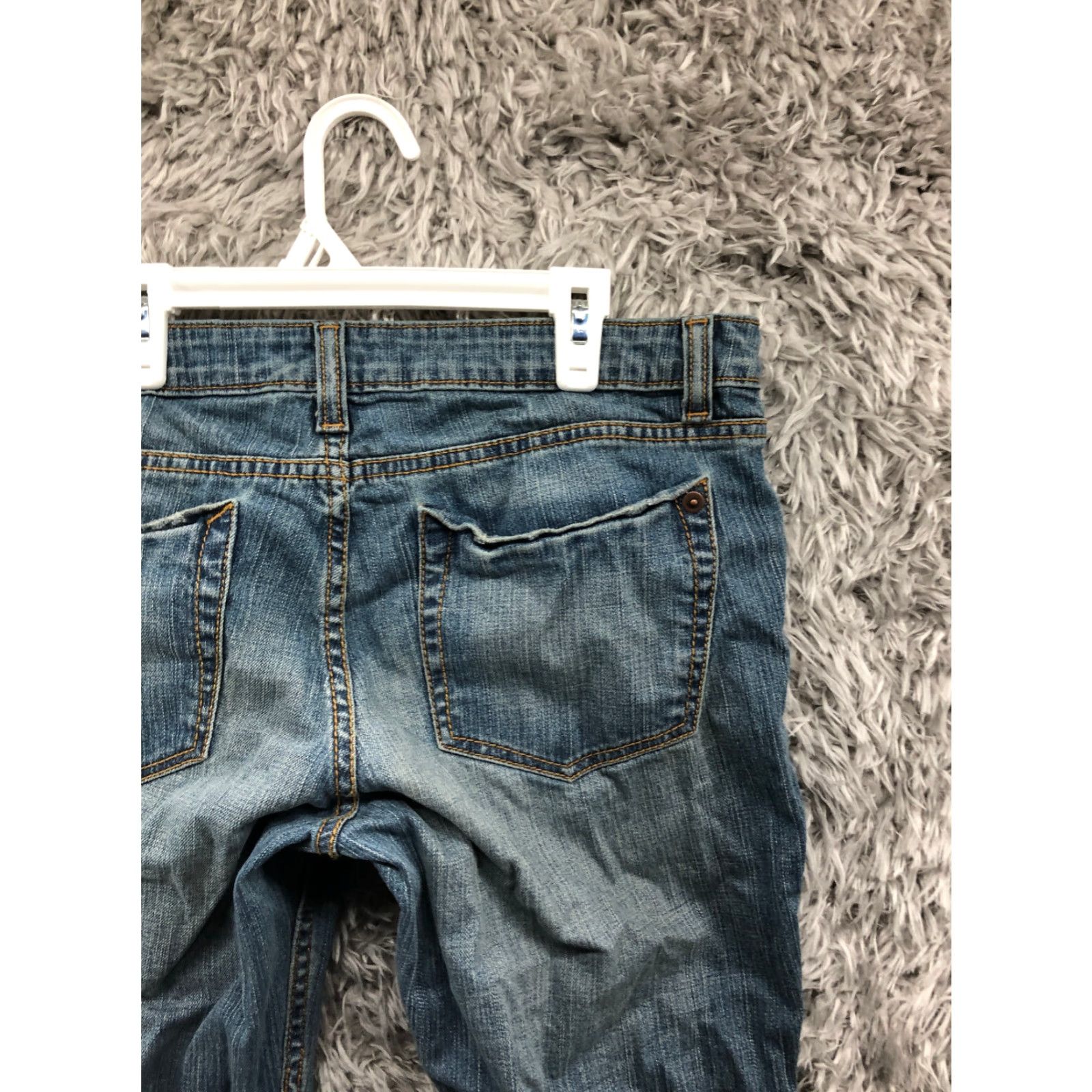 Vintage No Boundaries Jeans Womens Mid Rise Dark Wash Blue Denim Flared Size 13 Size 34" / US 12 / IT 48 - 6 Thumbnail