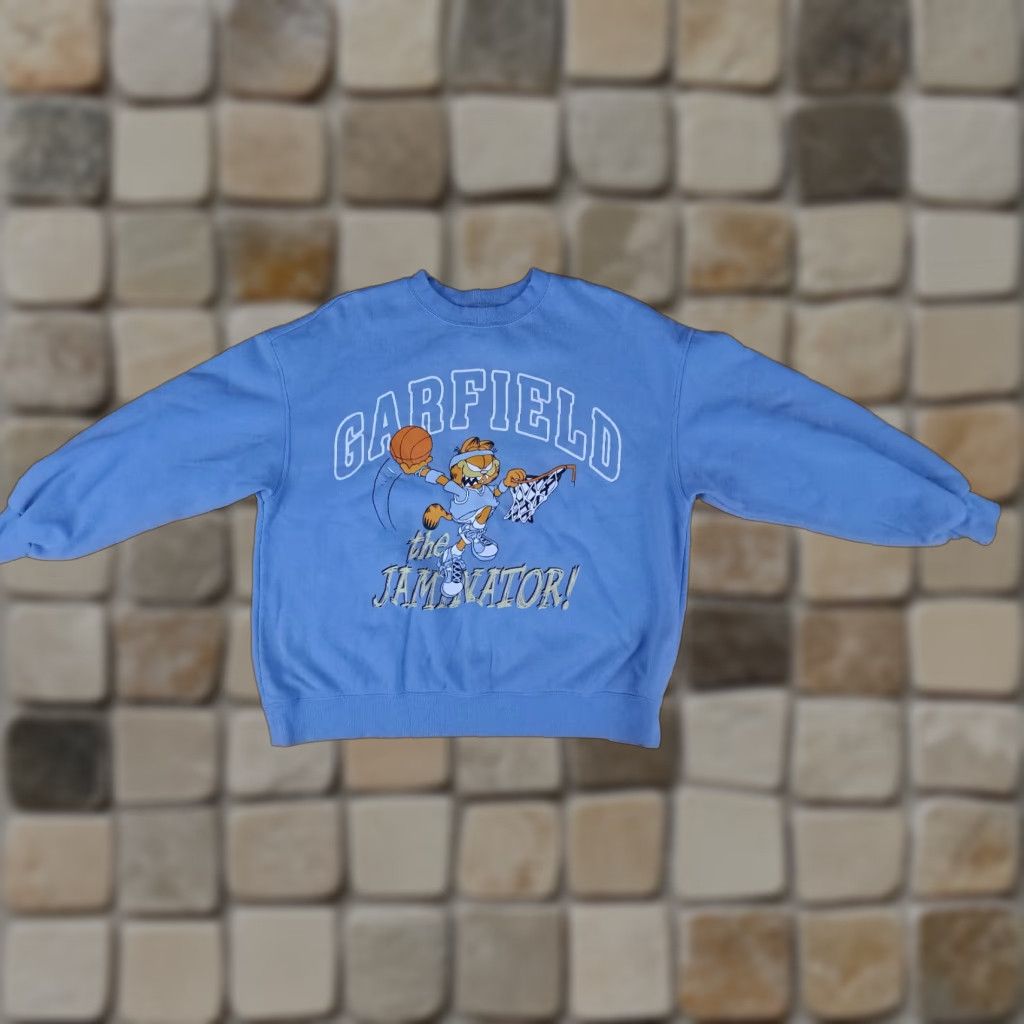 X-LARGE Garfield Sweatshirt XL Basketball Unisex Adults Blue Pullover X-Large Jaminater Lite Blue Size US XL / EU 56 / 4 - 1 Thumbnail