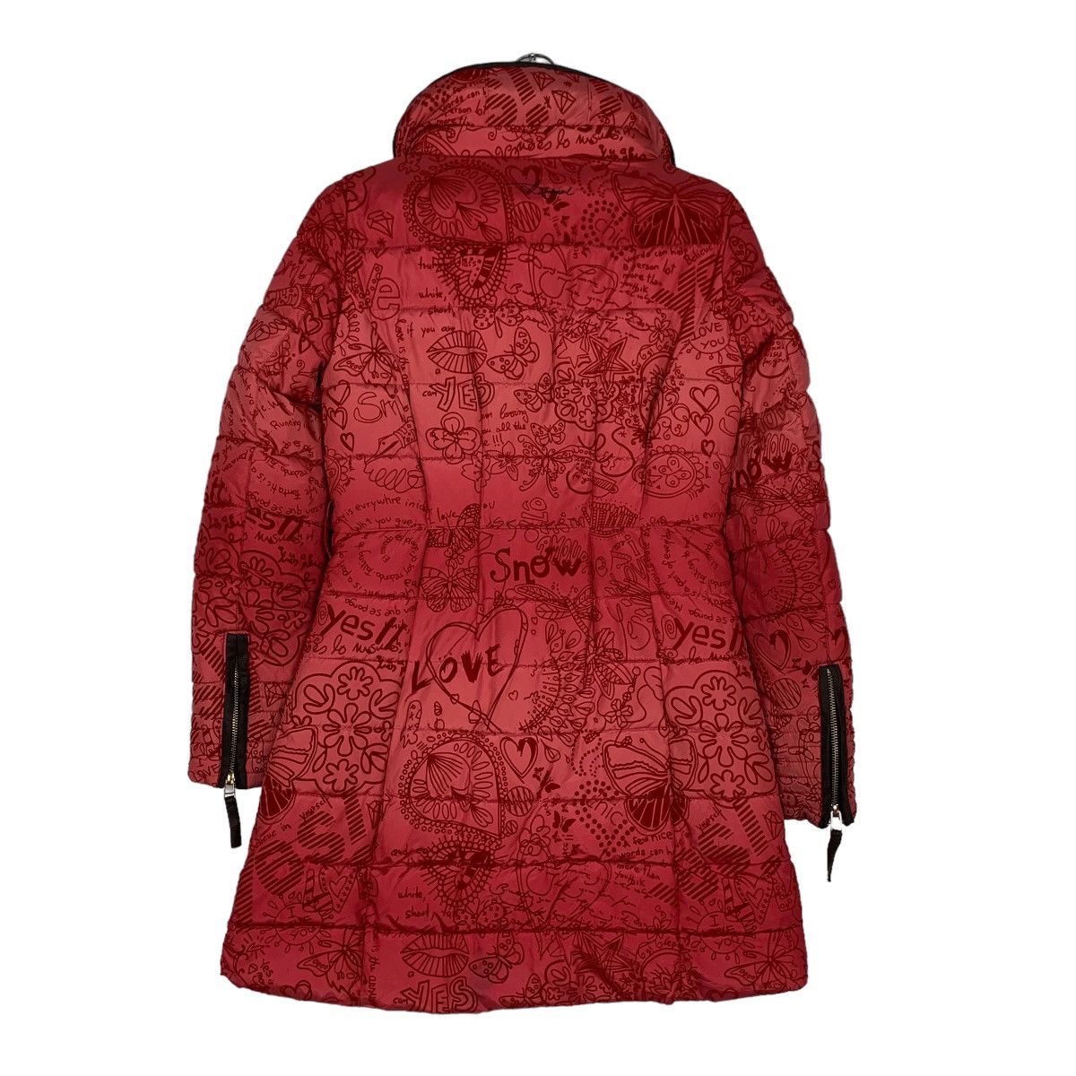Desigual DESIGUAL Fullprint Red Puffer Overcoat Jacket #0836-C38 Size XS / US 0-2 / IT 36-38 - 7 Thumbnail