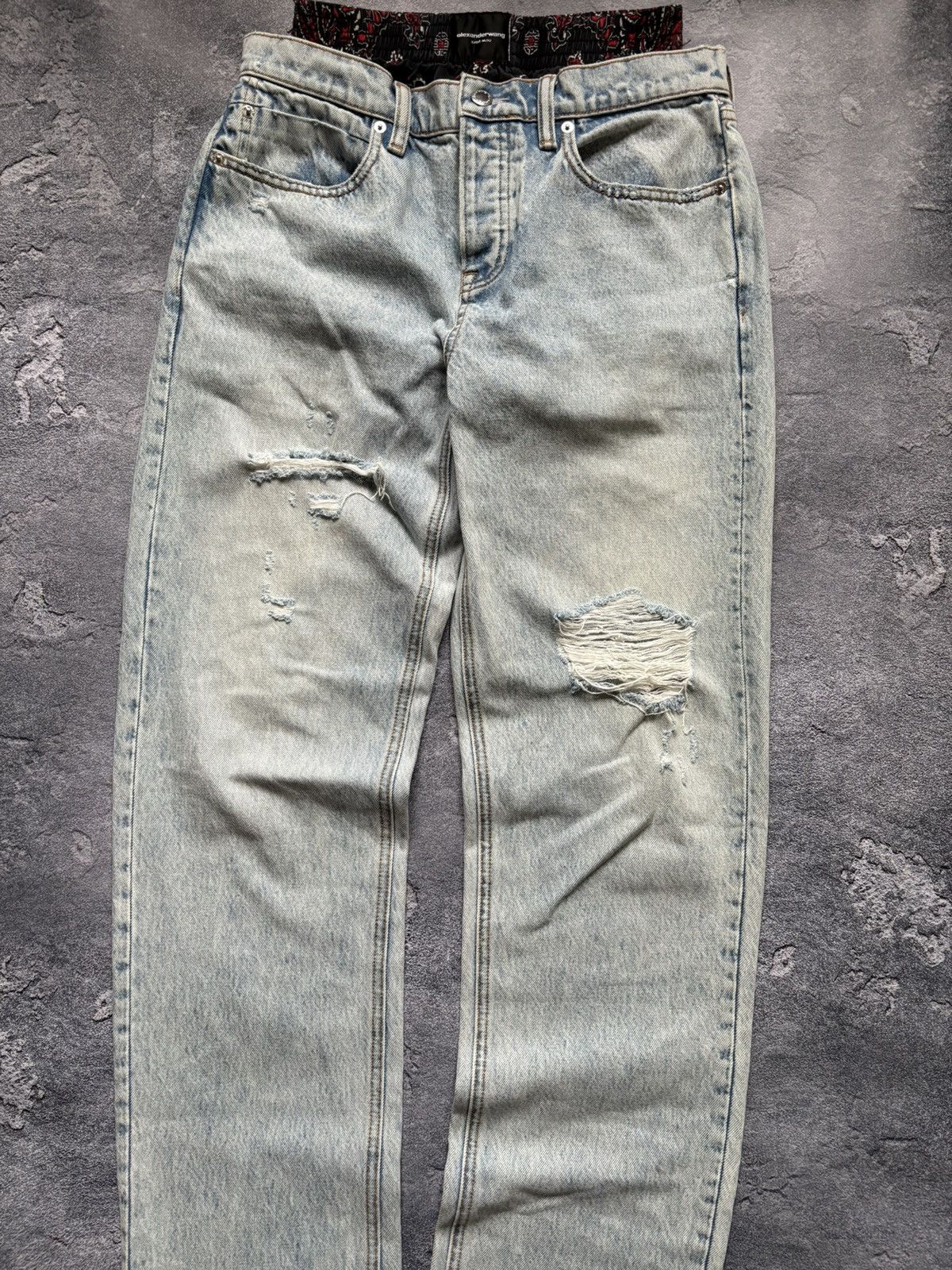 Alexander Wang Alexander Wang Y2K Distressed Layered Boxer Jeans Size 25 Size 25" / US 0 / IT 36 - 4 Thumbnail