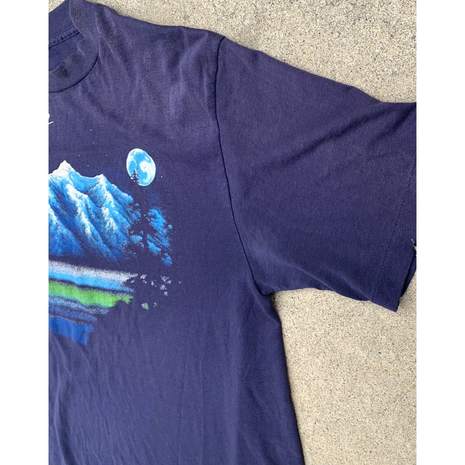 Anvil VINTAGE Washington T-Shirt Mountain Moon Graphics XL 70s 1970s 80s Anvil Mens Graphic Print Short Sleeve Crew Neck Blue US Made Size XL Size US XL / EU 56 / 4 - 6 Thumbnail