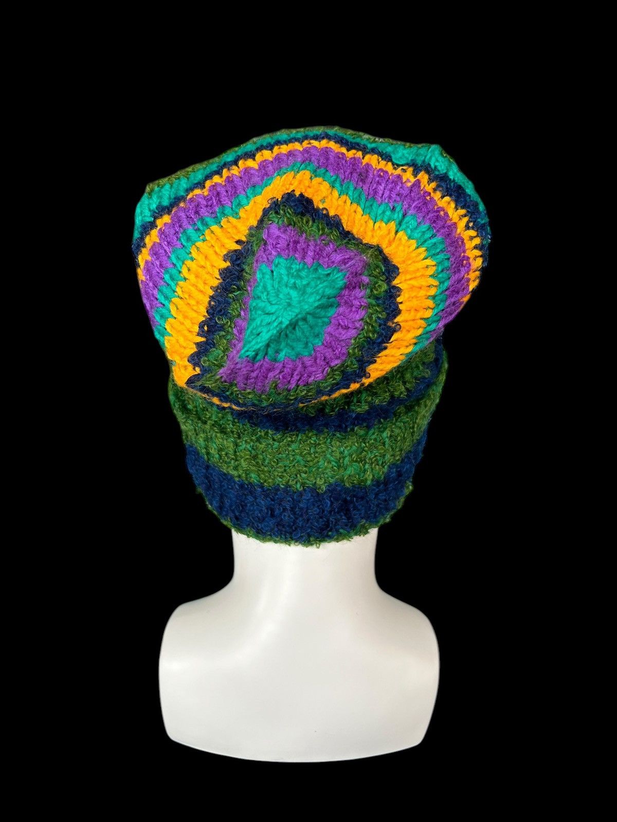 Japanese Brand × Kapital × Vintage Crochet Knitted Handmade Big Beanie Hats Rare ☠️☠️ Size ONE SIZE - 3 Thumbnail
