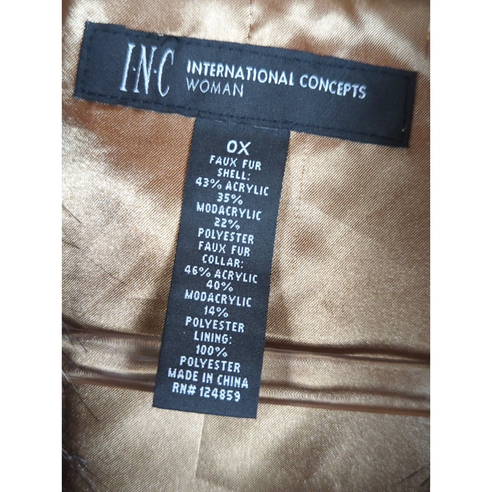 Vintage INC International Concepts Jacket Cropped Leopard Faux Fur 0X Womens 3/4 Sleeve Short Hook & Eye Collared Tan Black Mob Wife Vintage: No Size XL / US 12-14 / IT 48-50 - 4 Thumbnail