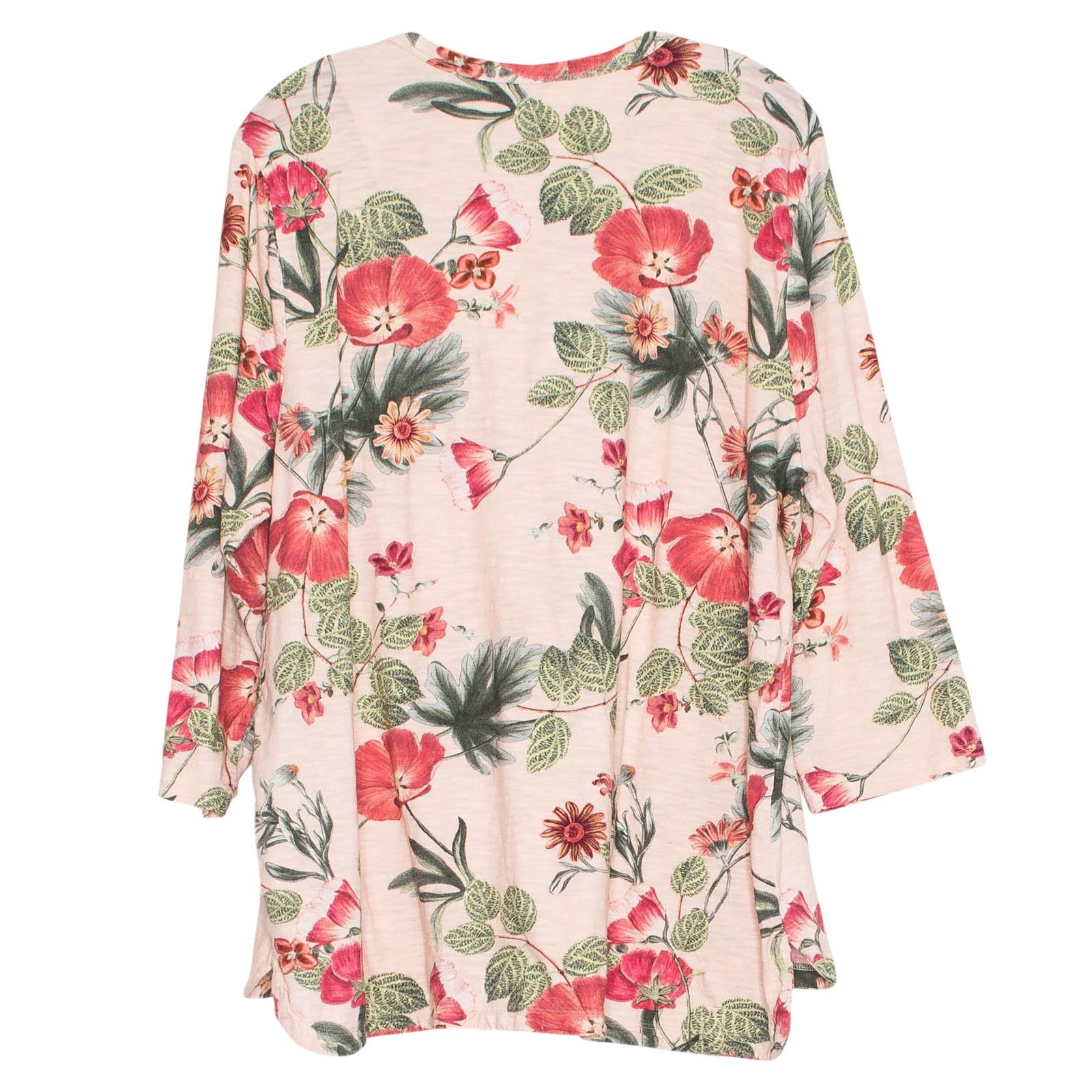 Chicos Chicos Garden Slub Top Floral Pink Boho 3/4 Sleeve 4 XXL 20 Size XXL / US 16-18 / IT 52-54 - 3 Thumbnail