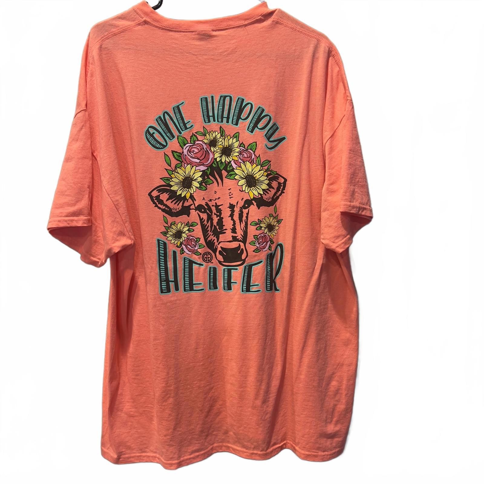 Other Girlie Girl Originals Coral Graphic T-Shirt with Floral Cow Size XXL / US 16-18 / IT 52-54 - 2 Thumbnail