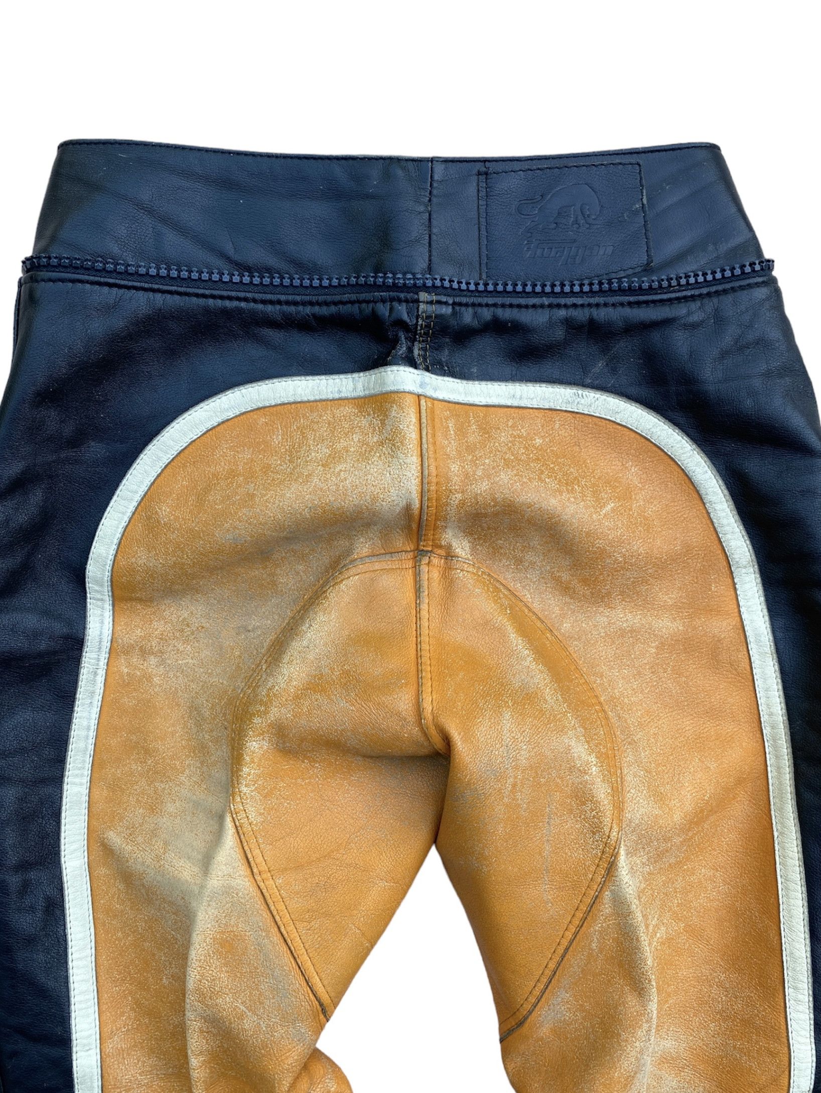 Genuine Leather Vintage 70s Furygan Moto Racing Distressed Leather Pants Size US 29 - 5 Thumbnail