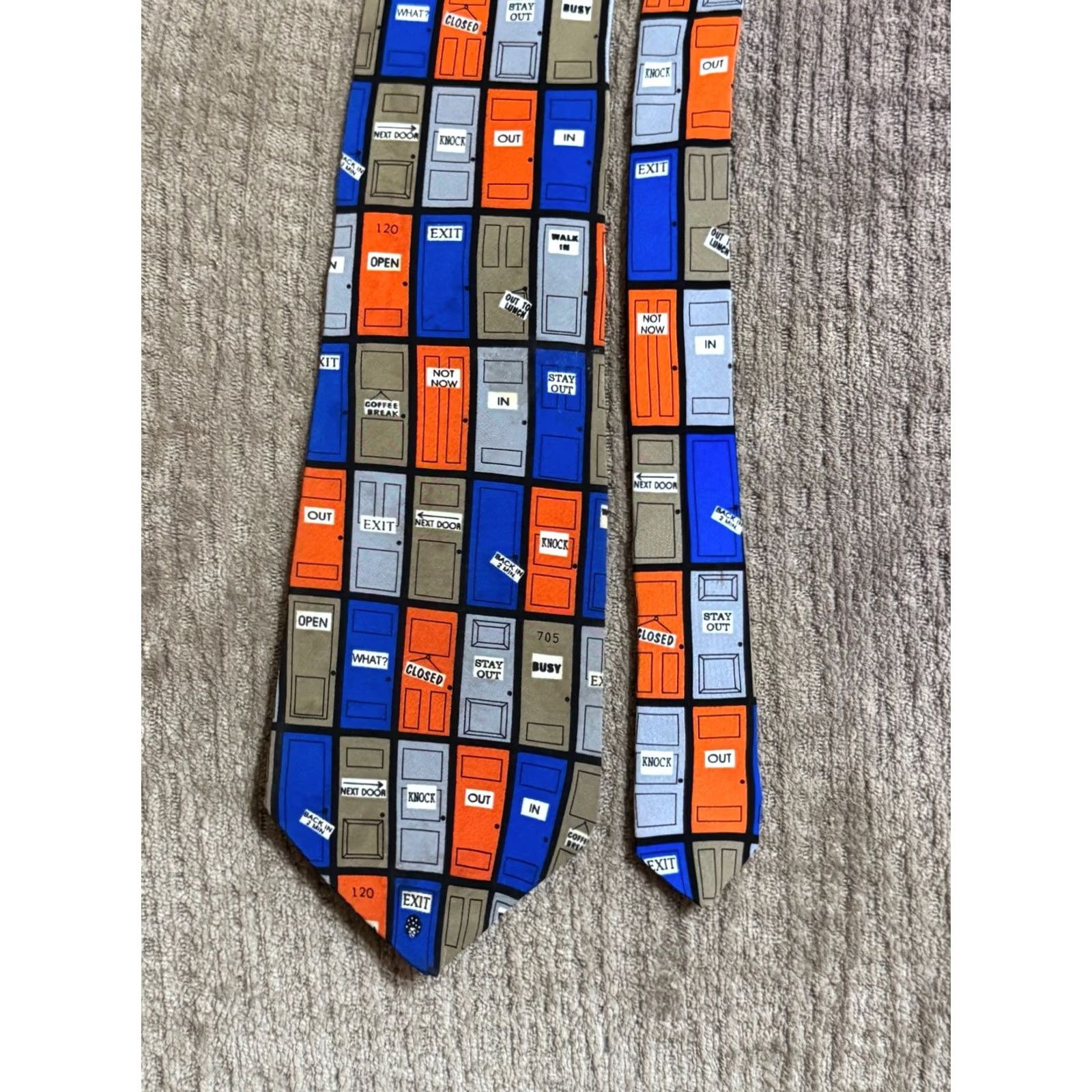 Vintage VINTAGE Vicky Davis Silk Necktie Tie Mens MINT Oppurtunity Knocks Size ONE SIZE - 4 Thumbnail