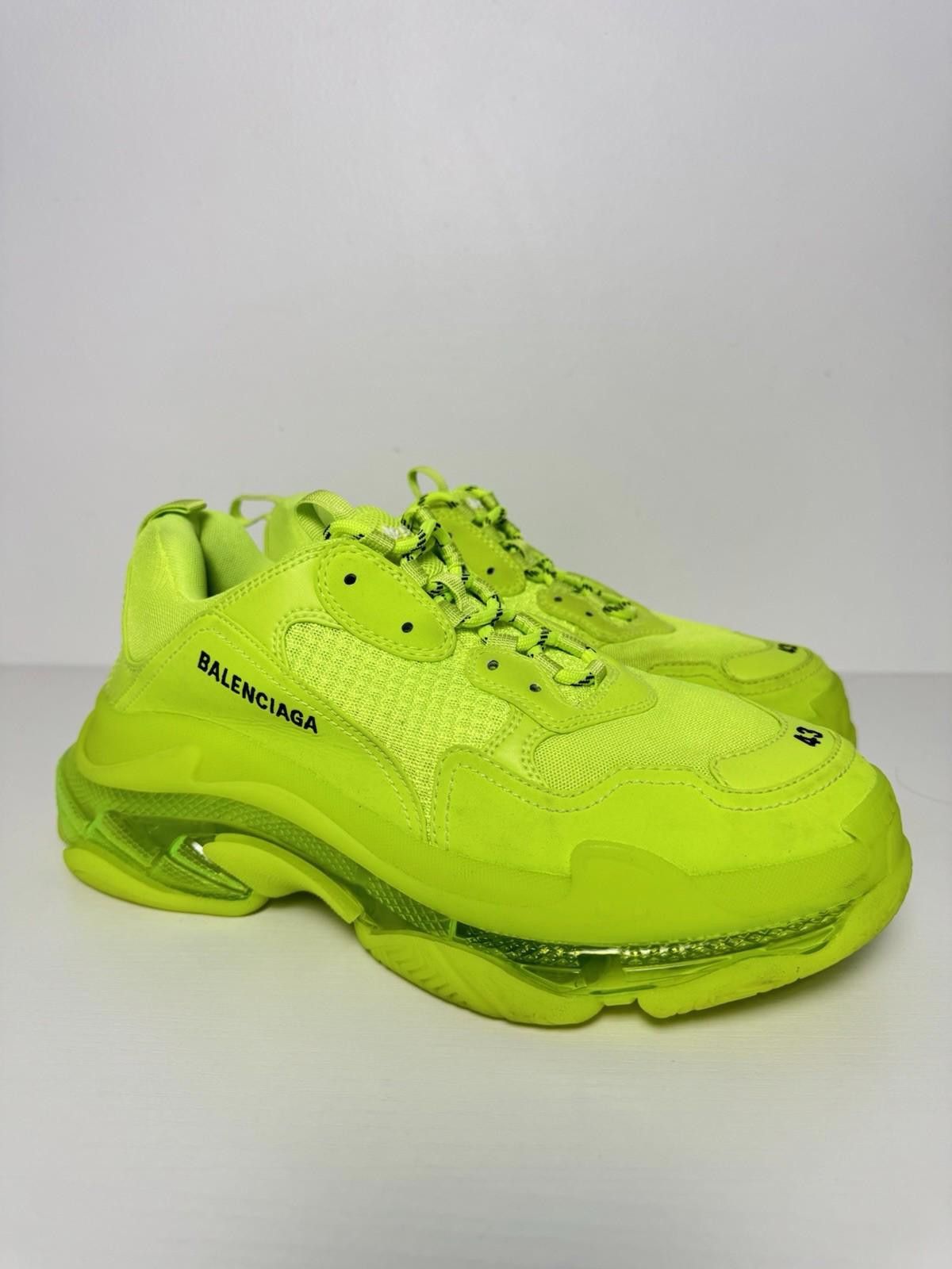 Balenciaga Balenciaga Triple S Clear Sole Sneakers Neon Yellow SZ 10/43 Size US 10 / EU 43 - 1 Thumbnail