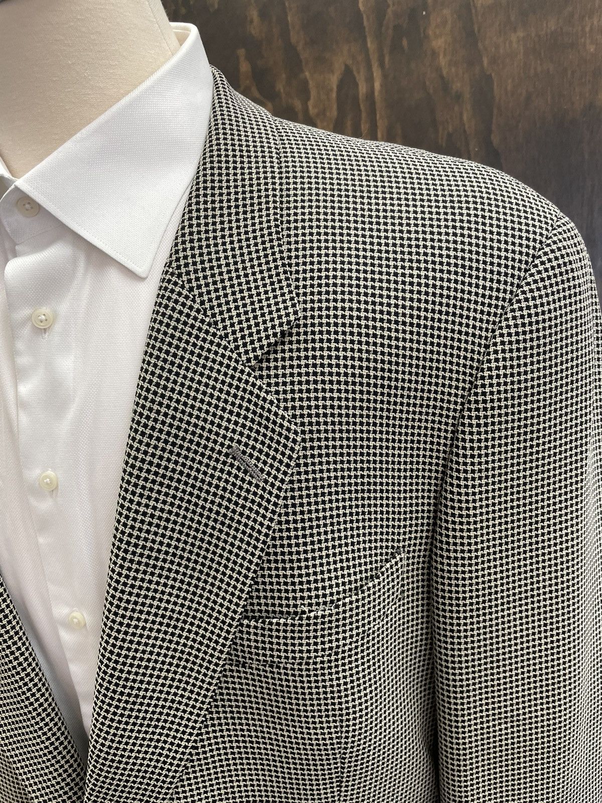 Giorgio Armani × Vintage Textured Armani Check Sports Jacket Size 44R - 2 Thumbnail