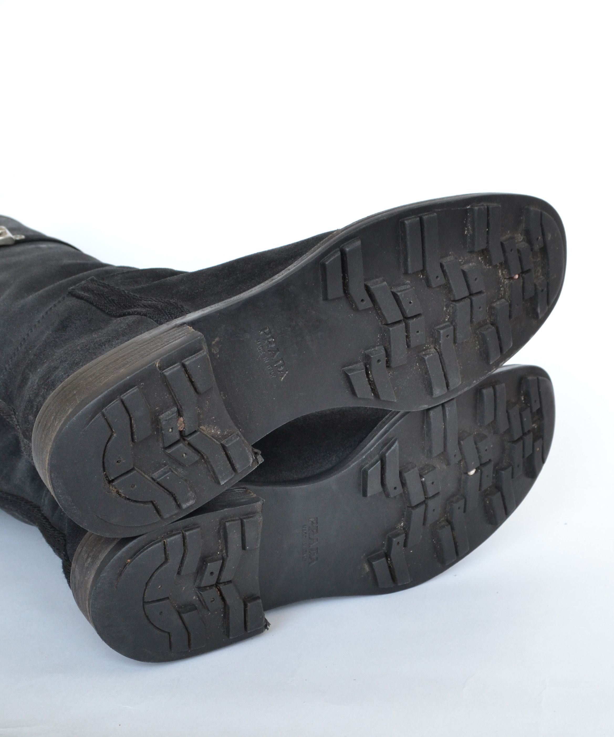 Prada PRADA Boots Black Aged Leather Buckle Riding Size 36 Size US 6 / IT 36 - 10 Thumbnail