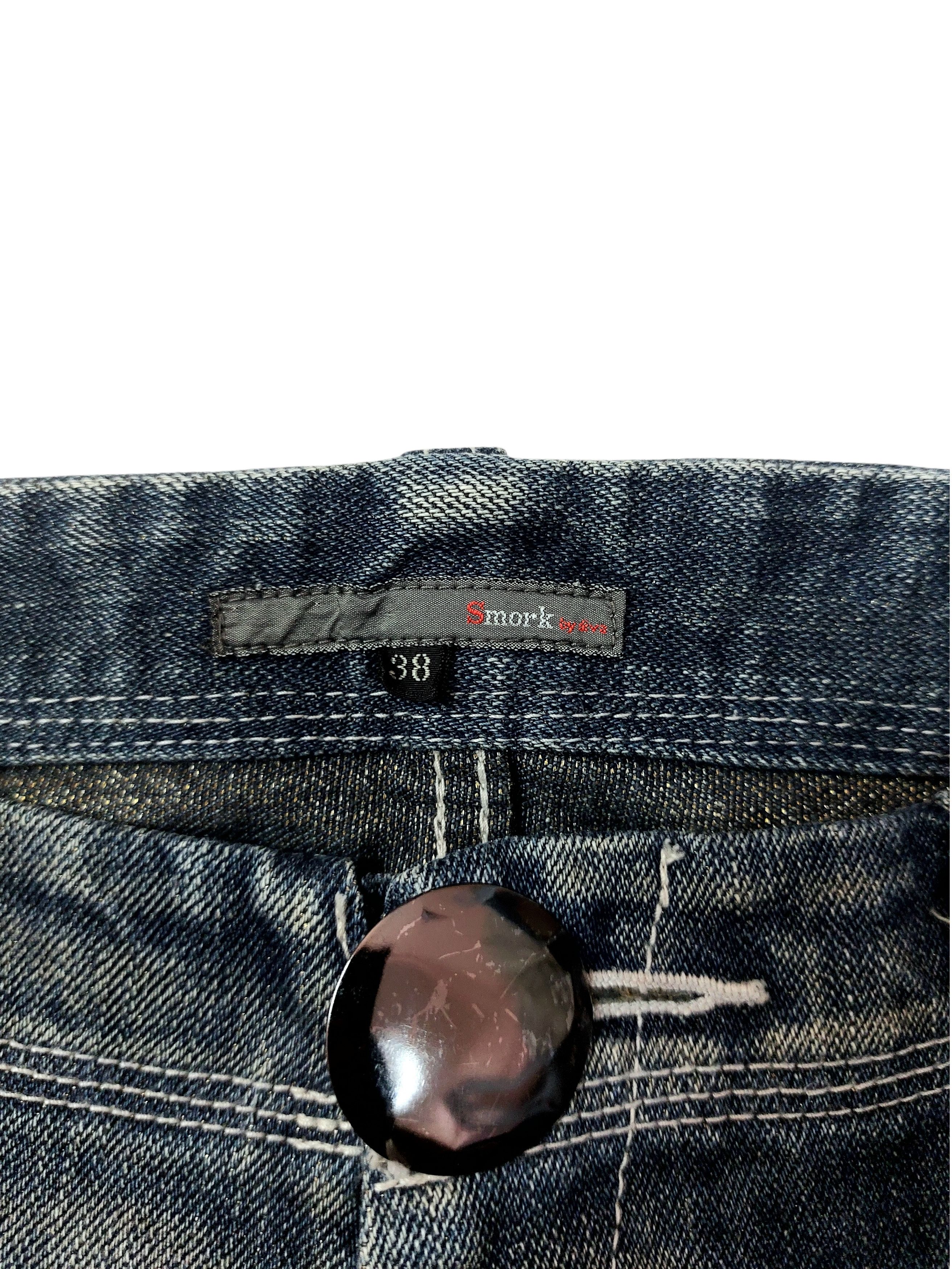 Vintage The Smork Indigo Outlaw Double Waist Jeans Size 31" - 7 Thumbnail