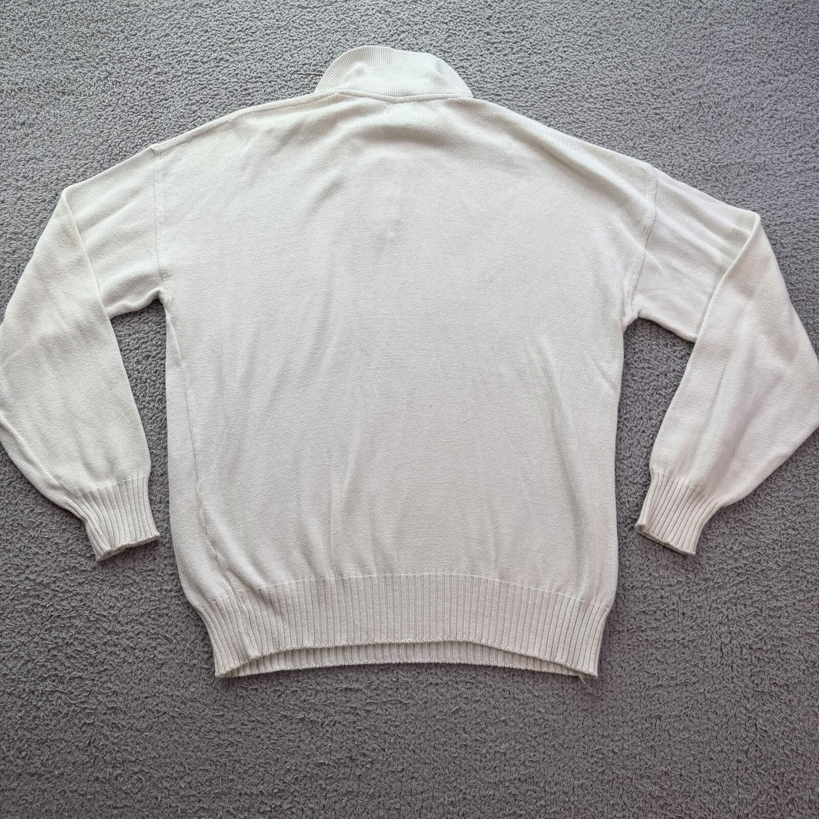 Other Vintage 90s Izod Lacoste Knit Polo Sweater Cream Long Sleeve Size US L / EU 52-54 / 3 - 2 Thumbnail