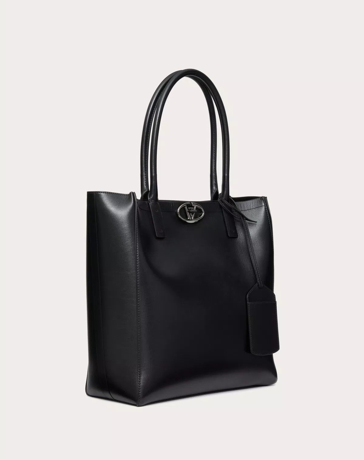 Valentino oc11z0725 Size: OS/ Medium Leather Shopping Bag in Black Size ONE SIZE - 3 Thumbnail