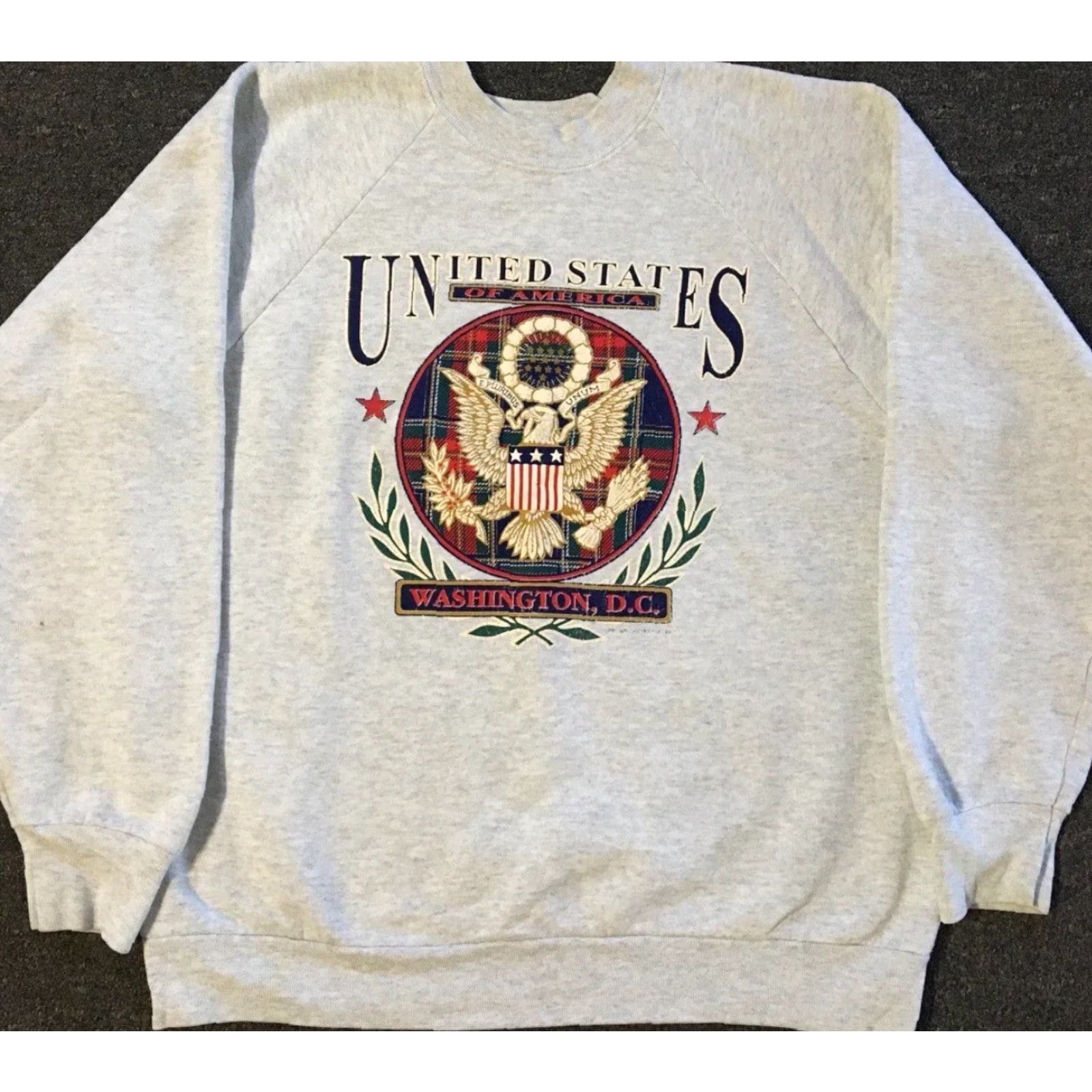 Vintage Vtg 80s Washington DC Faded Sweatshirt S Eagle White House President Grunge 90s Hoodie Mens Gray Small USA US Made Potus 80s 90s Vintage College Rock Size US S / EU 44-46 / 1 - 2 Thumbnail