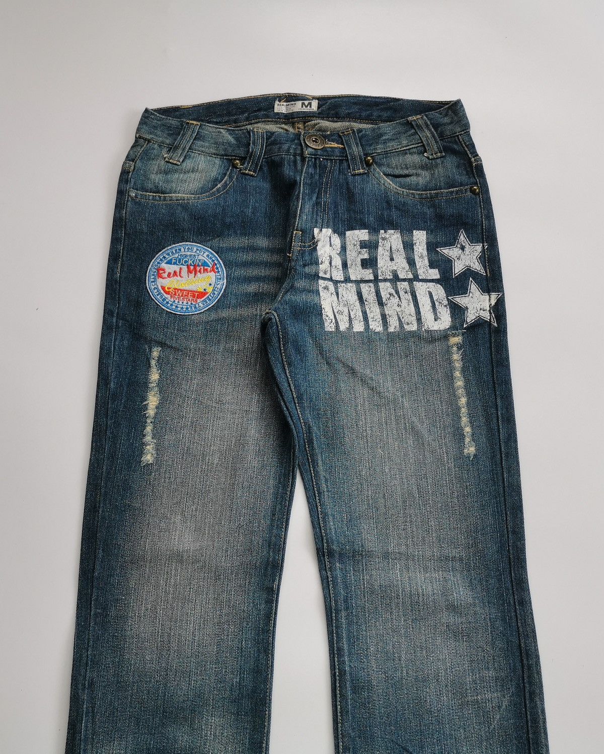Japanese Brand Real Mind Japan Fxckin Print Bootcut Jeans Size US 30 / EU 46 - 4 Thumbnail