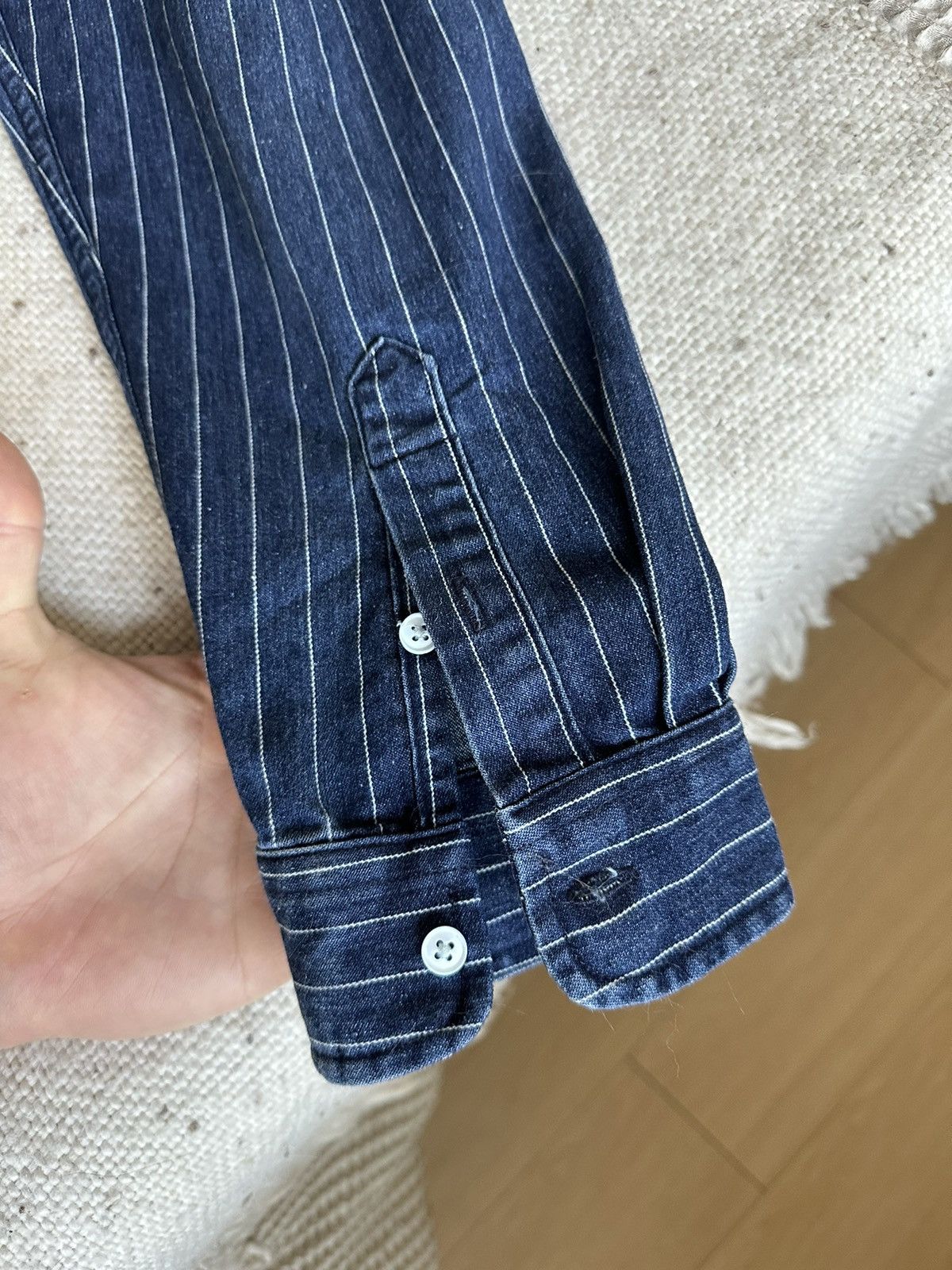 Descendant × Japanese Brand Real Indigo Descendant Pinstripe Shirt Size US L / EU 52-54 / 3 - 7 Thumbnail