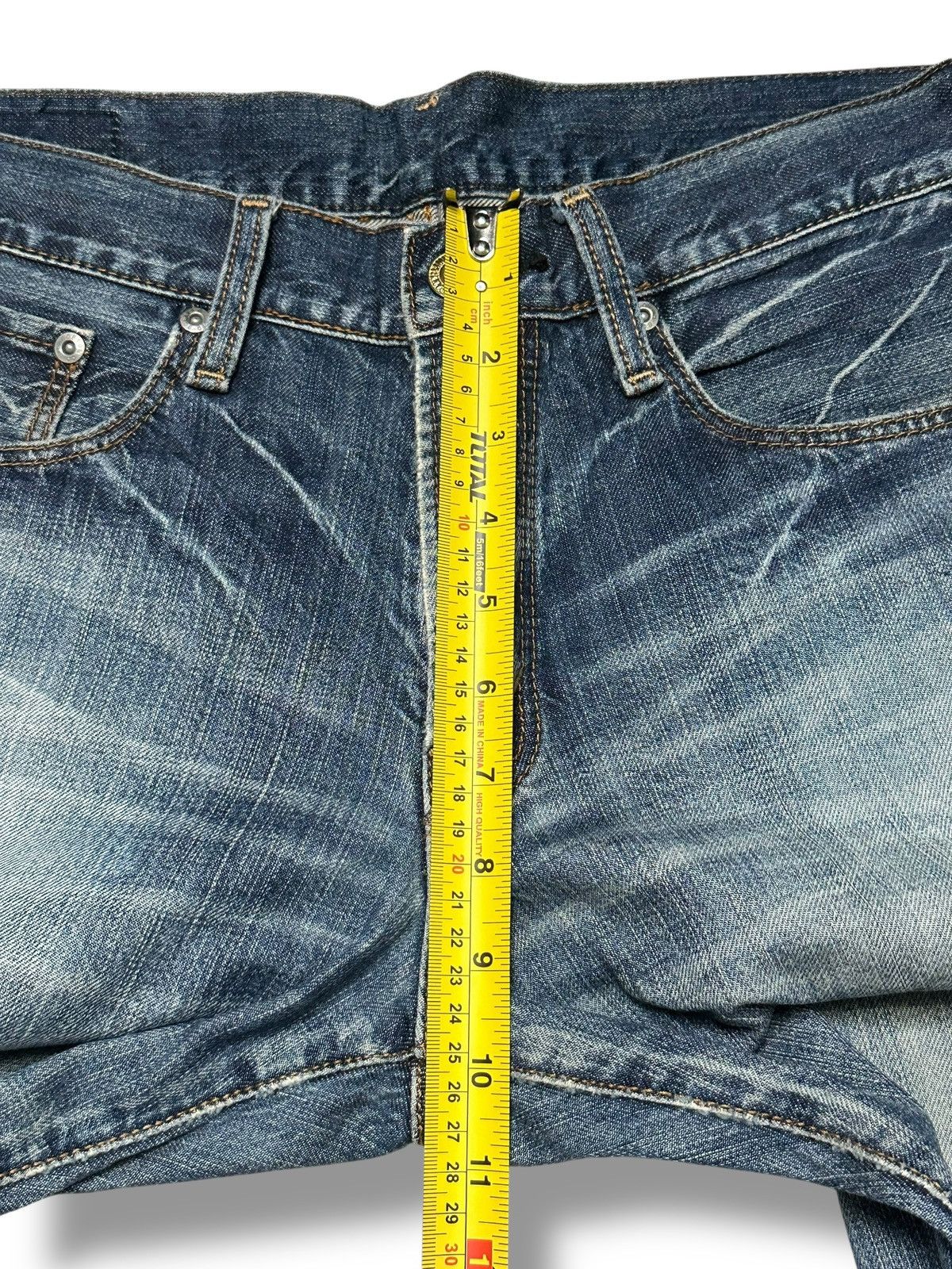Japanese Brand Crack Evo Vintage Distressed Straight Cut With Striked Wash Size US 31 - 14 Thumbnail