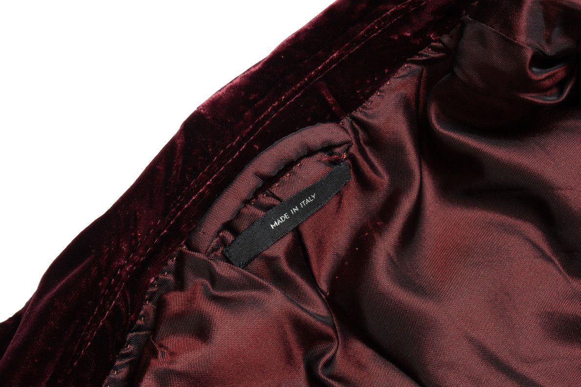 Tom Ford Tom Ford, Velvet shelton blazer in burgundy Size 50R - 6 Thumbnail