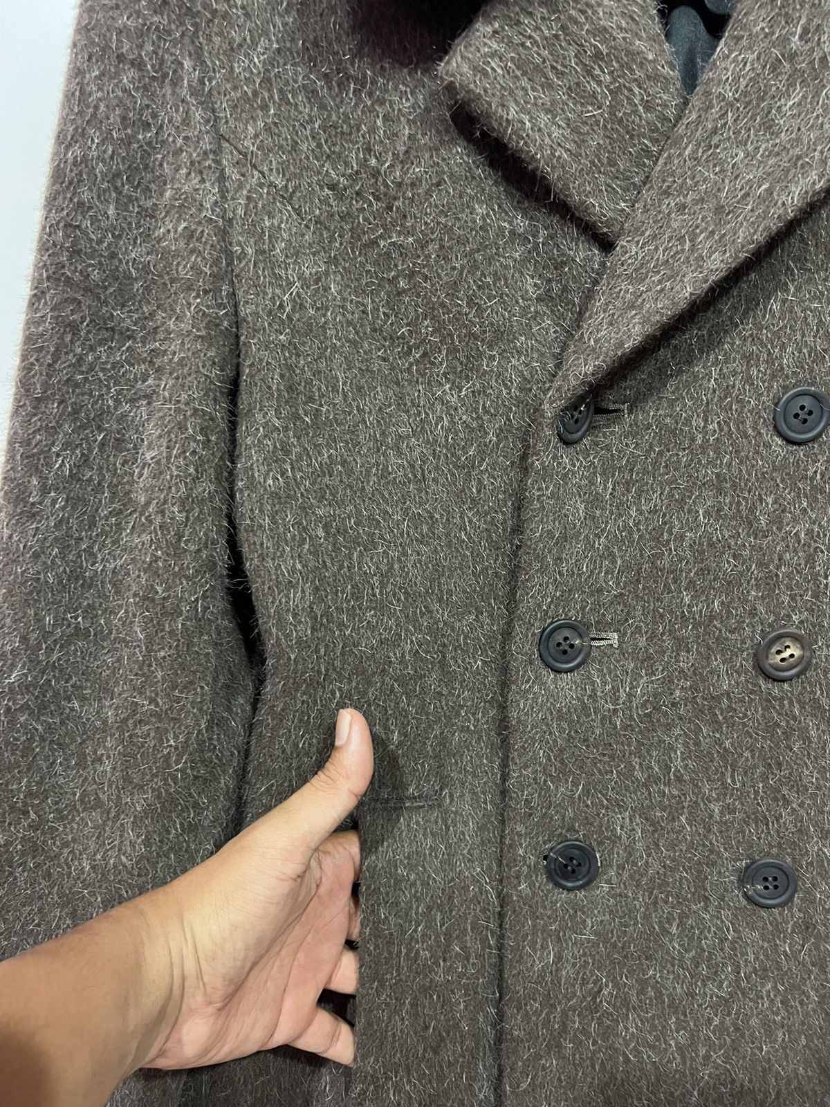 Japanese Brand 🔥 iNED mohair Long coat YOHJI style fur Collar Size S / US 4 / IT 40 - 5 Thumbnail