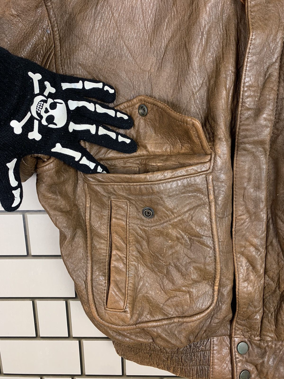 14th Addiction Vintage Japanese Brand Leather Bomber Jacket Size US L / EU 52-54 / 3 - 11 Thumbnail