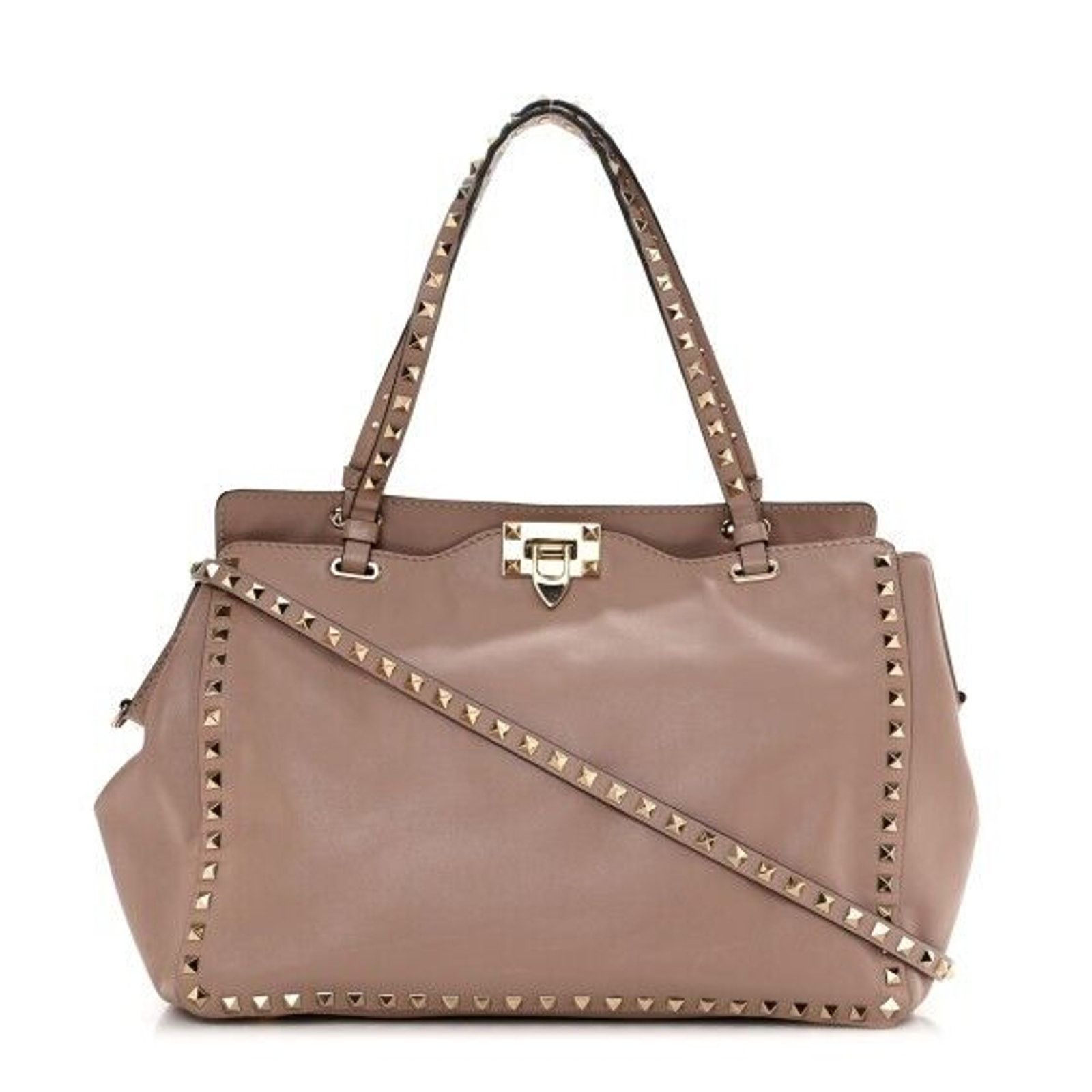 Valentino Valentino Garavani Vitello Rockstud Tote Pale Blush Poudre Size ONE SIZE - 1 Thumbnail