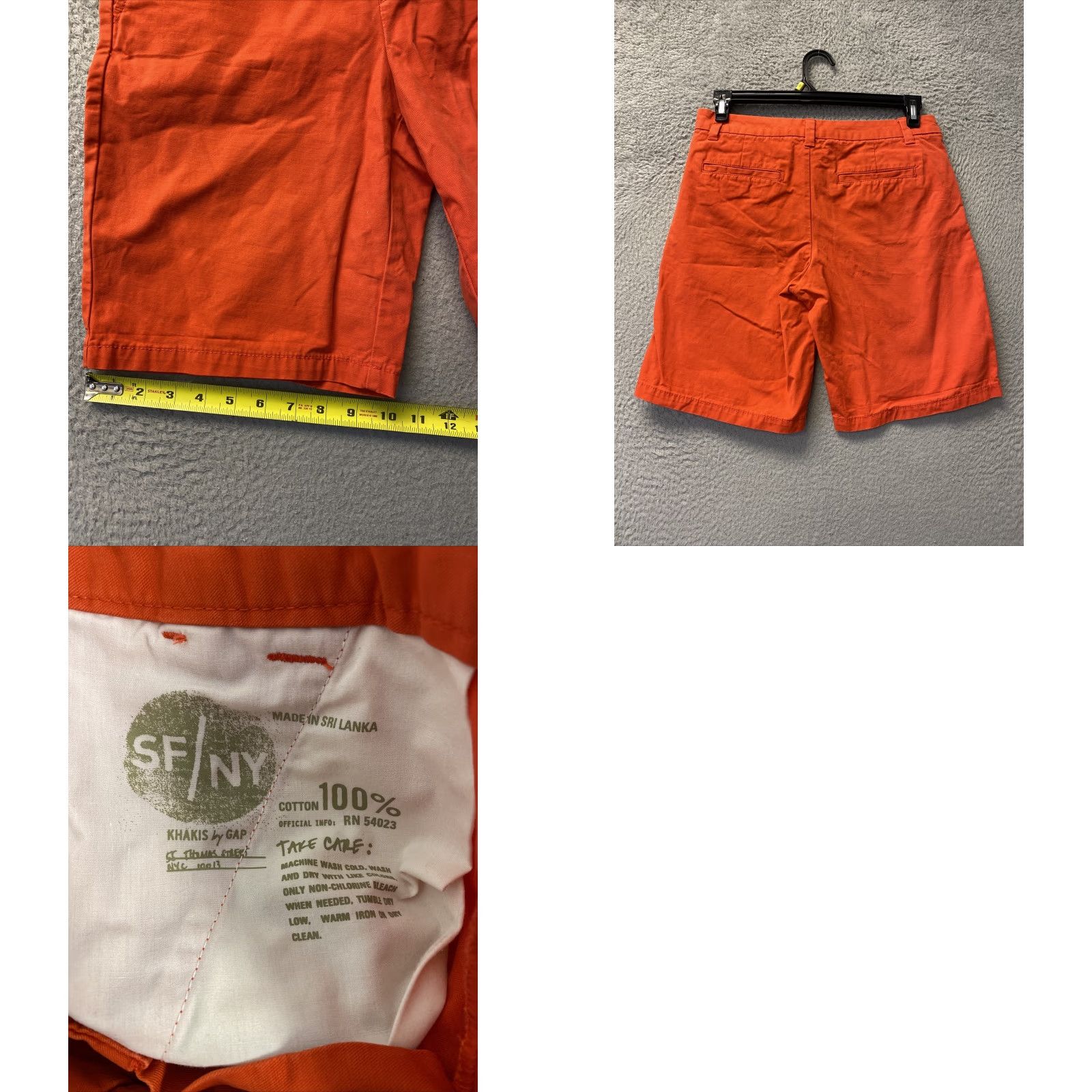 Gap Gap Chino Shorts Unisex Adult 30 Orange Flat Front Casual Outdoor Golf Size 30" / US 8 / IT 44 - 8 Thumbnail