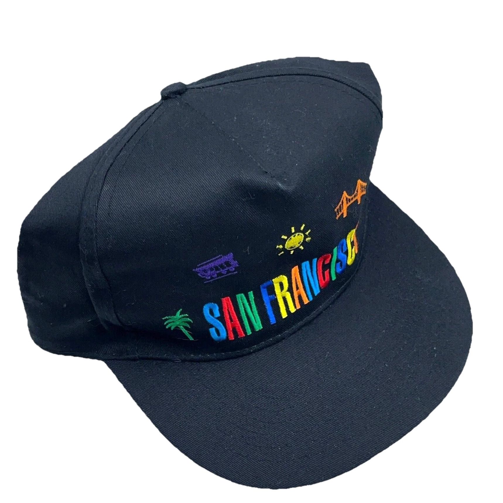 Vintage VINTAGE SNCO San Francisco Hat Cap Snapback 90s Y2K Retro Souvenir Black Nylon Twill Logo Adjustable Size ONE SIZE - 4 Thumbnail