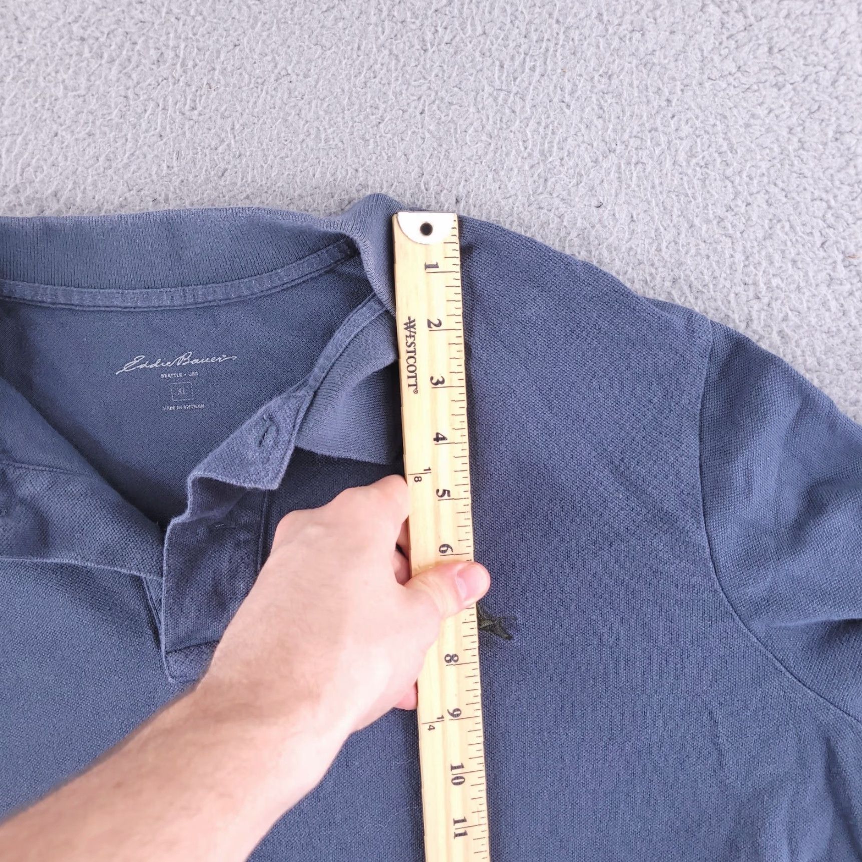 Eddie Bauer VINTAGE Eddie Bauer Polo Shirt mens XL Blue Long Sleeve Distressed Collared Size US XL / EU 56 / 4 - 6 Thumbnail