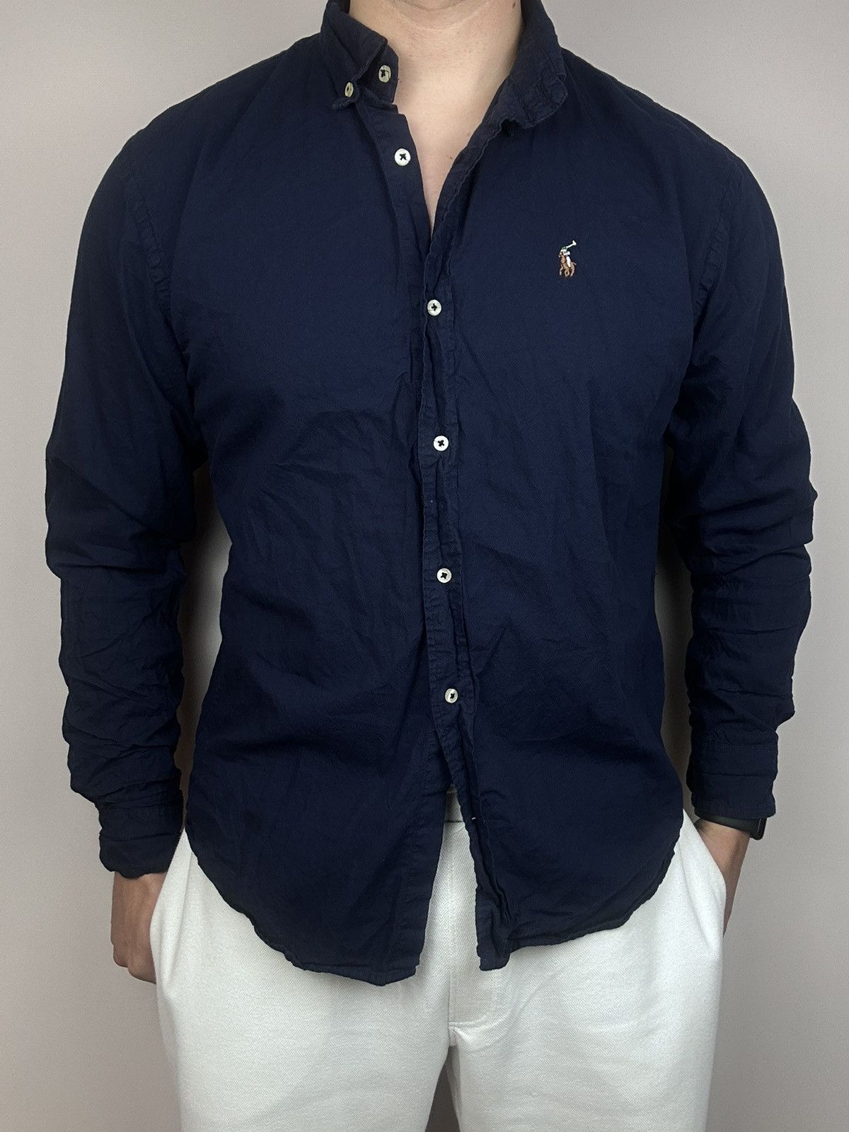 Polo Ralph Lauren Polo Ralph Lauren shirt dark navy slim fit size XL Size US XL / EU 56 / 4 - 8 Thumbnail