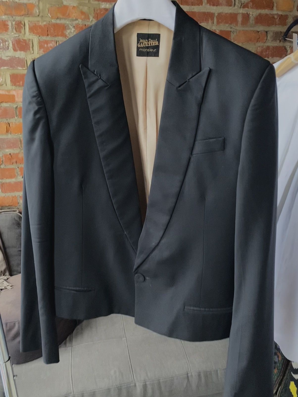 Jean Paul Gaultier 90s Jean Paul Gaultier Cropped Black Blazer Size 50S - 1 Thumbnail