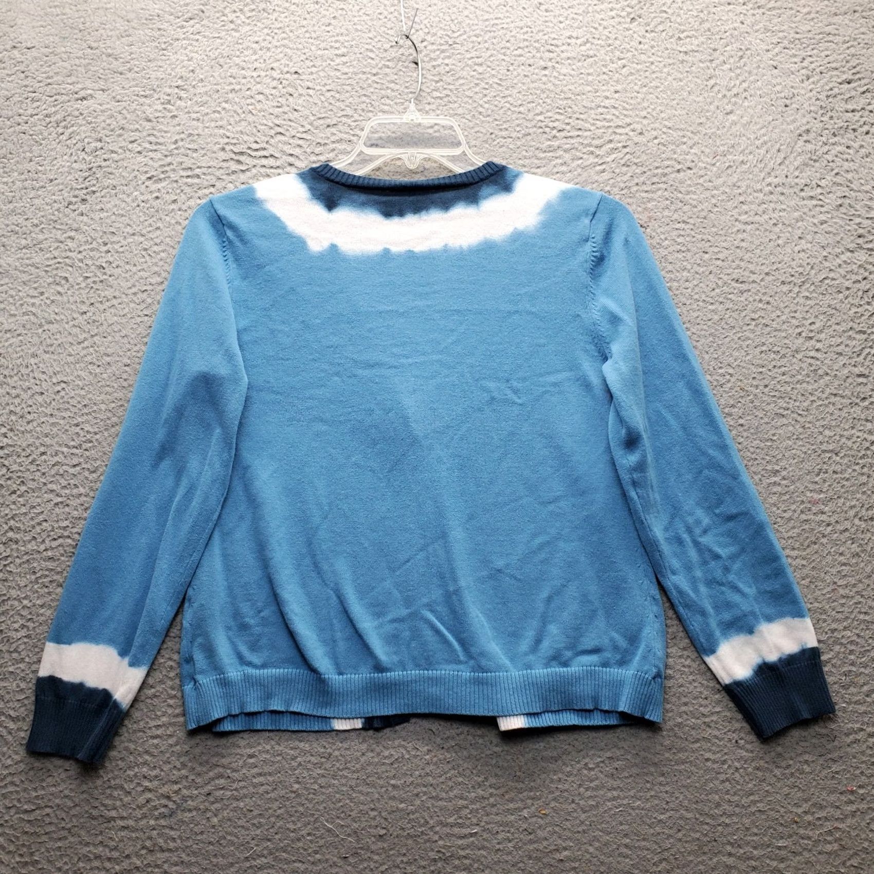 J. Jill J. Jill Womens Size M Multi Tie Dye Raglan Sleeve V-Neck Cardigan Sweater Size M / US 6-8 / IT 42-44 - 2 Thumbnail