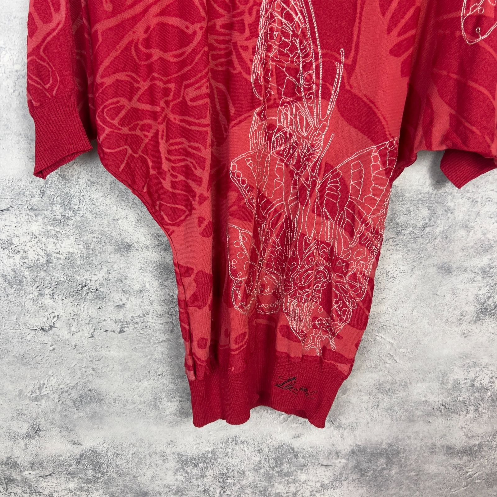 Desigual Desigual Blouse Women's Size L Red Short Sleeve` Size L / US 10 / IT 46 - 3 Thumbnail