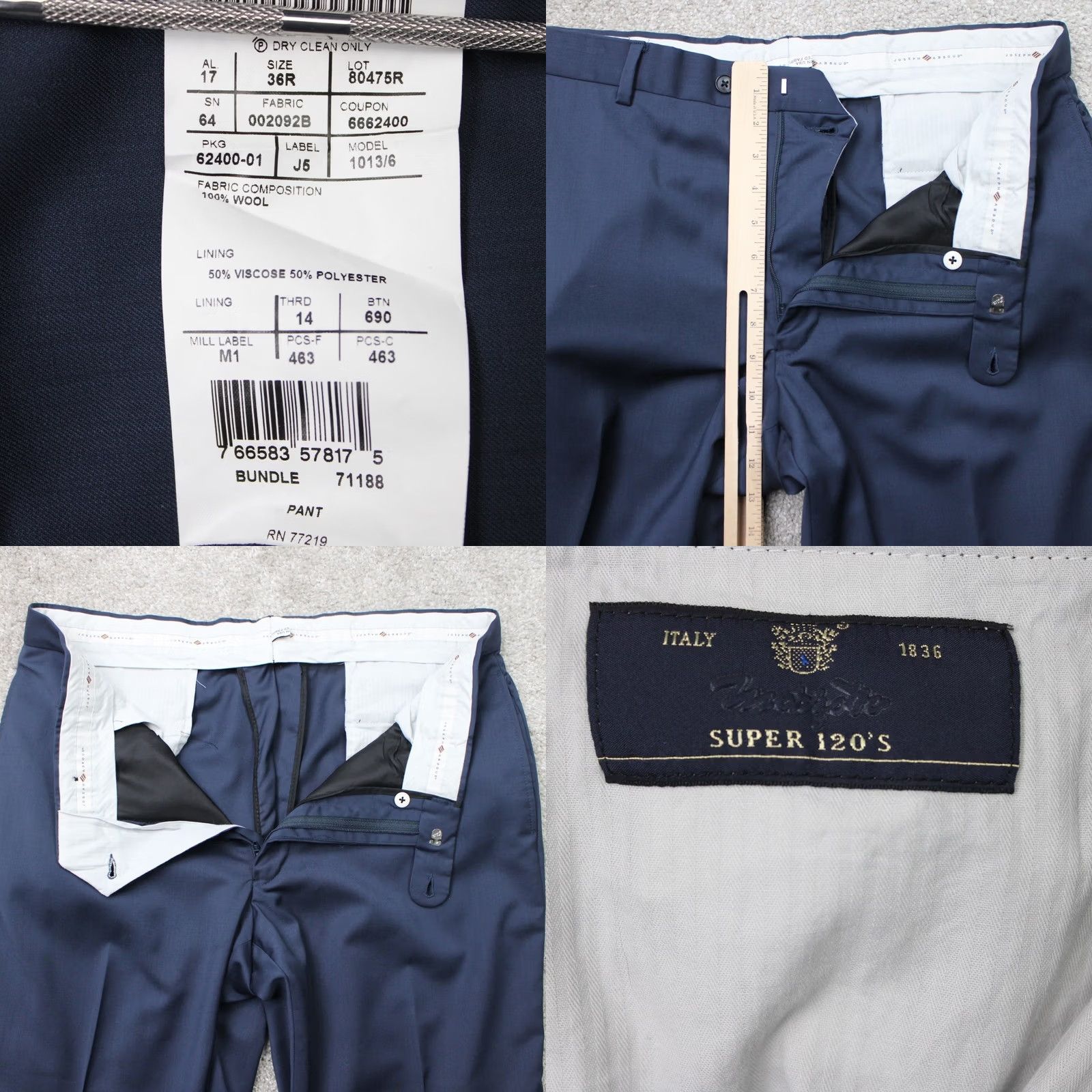 Joseph Abboud Joseph Abboud Pants Mens 36x28 Blue Wool Flat Front Lined Dress Pants City Preppy Regular Straight Front Mens 36 Blue Wool Size US 36 / EU 52 - 8 Thumbnail