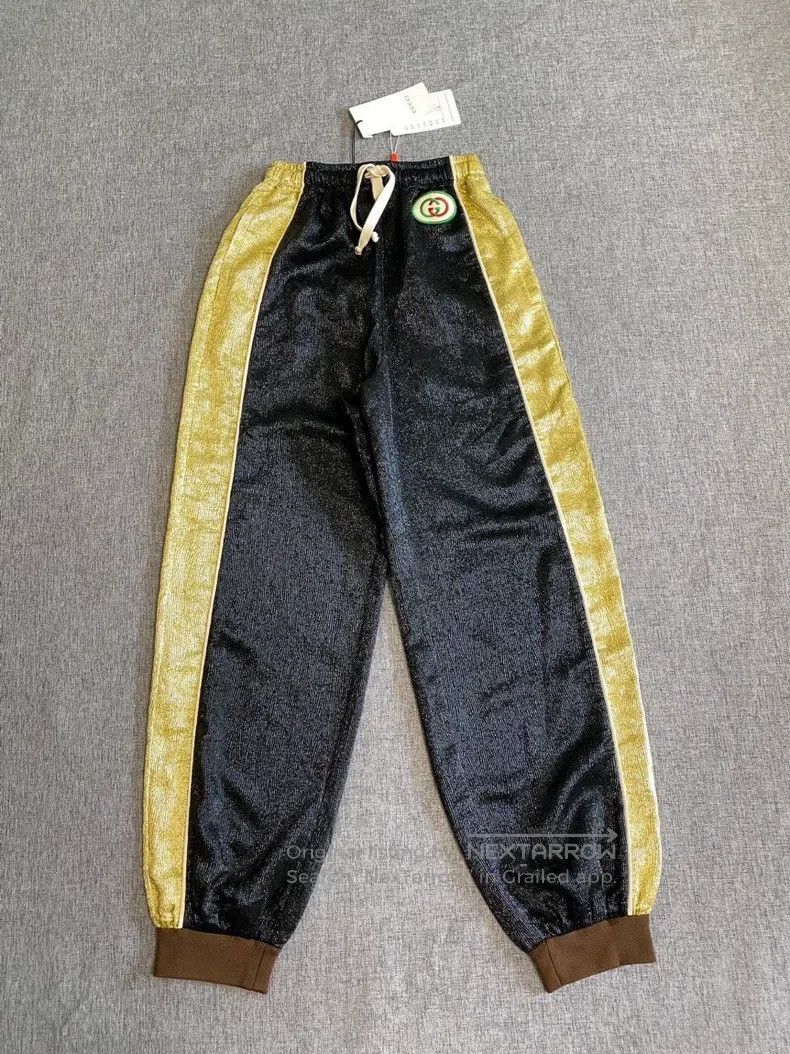 Gucci Gucci SizeXS FW21 crepe silk gold and silver silk casual tr Size 42" / US 20 - 1 Thumbnail