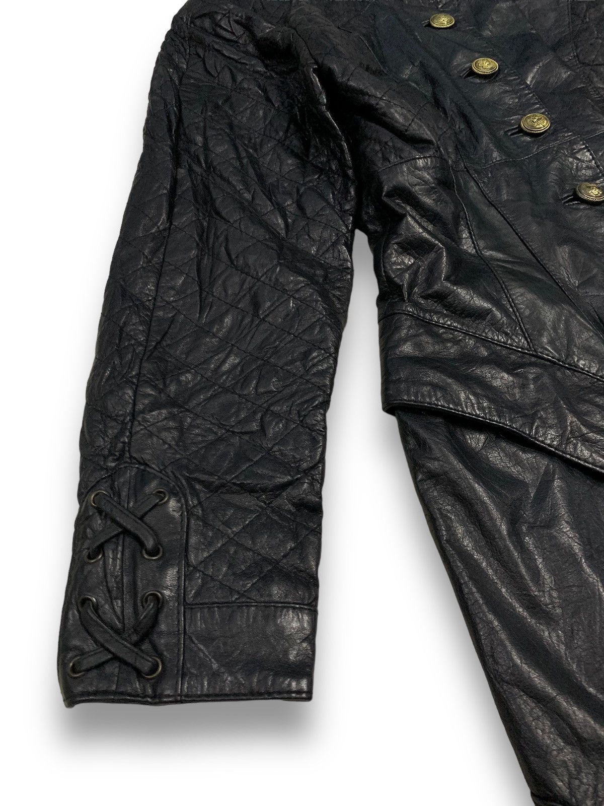 Other Vintage Marais Cowhide Leather Lace-up Punk Style Overcoat Size M / US 6-8 / IT 42-44 - 10 Thumbnail