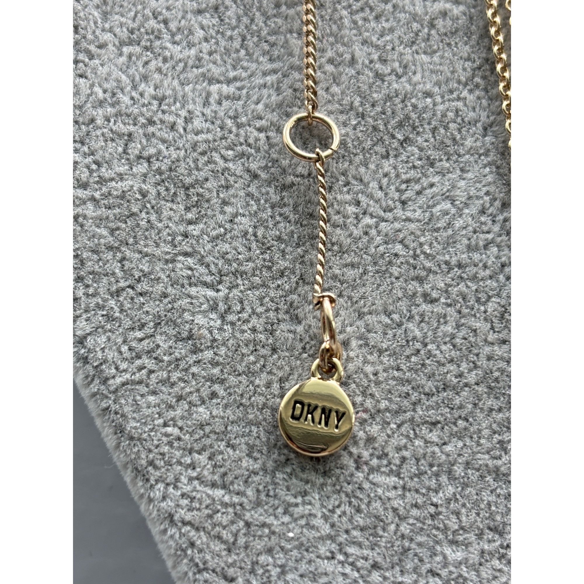 DKNY DKNY Gold-Tone Layered Chain Necklace With Black Teardrop & Size ONE SIZE - 5 Thumbnail