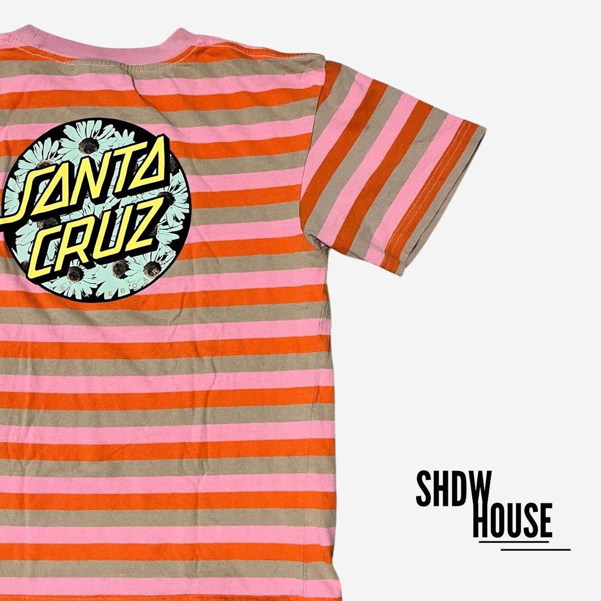 Santa Cruz Skateboards Santa Cruz Cali Poppy Pink Stripe Tee Size L / US 10 / IT 46 - 3 Thumbnail