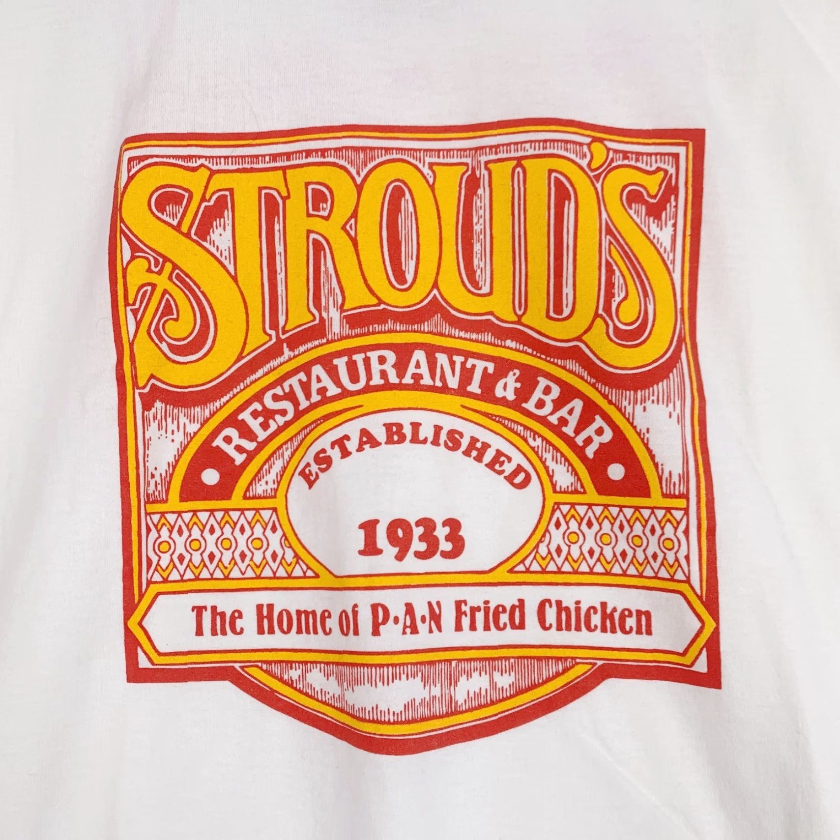 Gildan Strouds Restaurant Kansas City White Tee T-Shirt XL Unisex Adults Short Sleeve Crew Neck Vintage? Size US XL / EU 56 / 4 - 2 Thumbnail