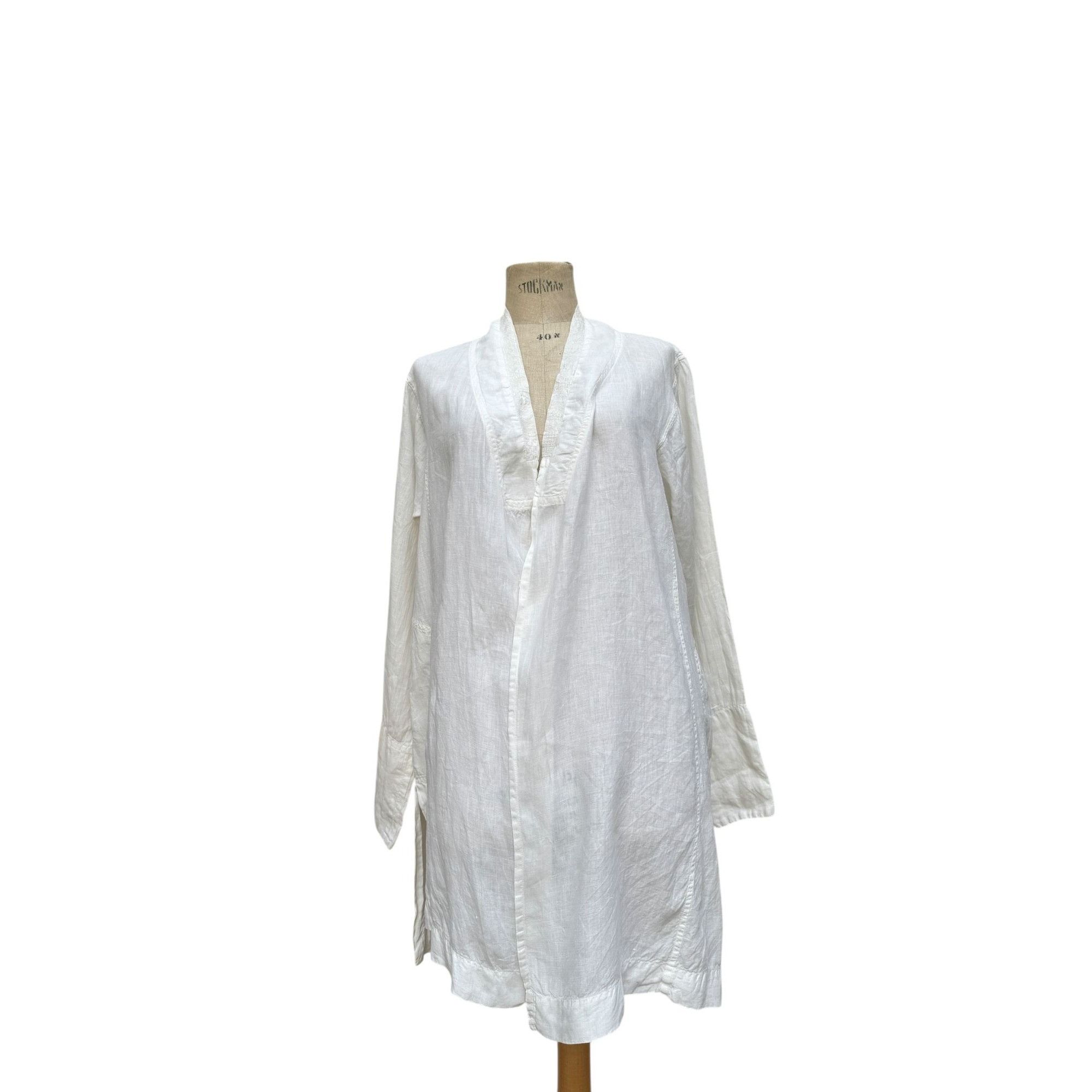 Dries Van Noten Vintage 1980s White Linen Jacket Size L / US 10 / IT 46 - 1 Thumbnail