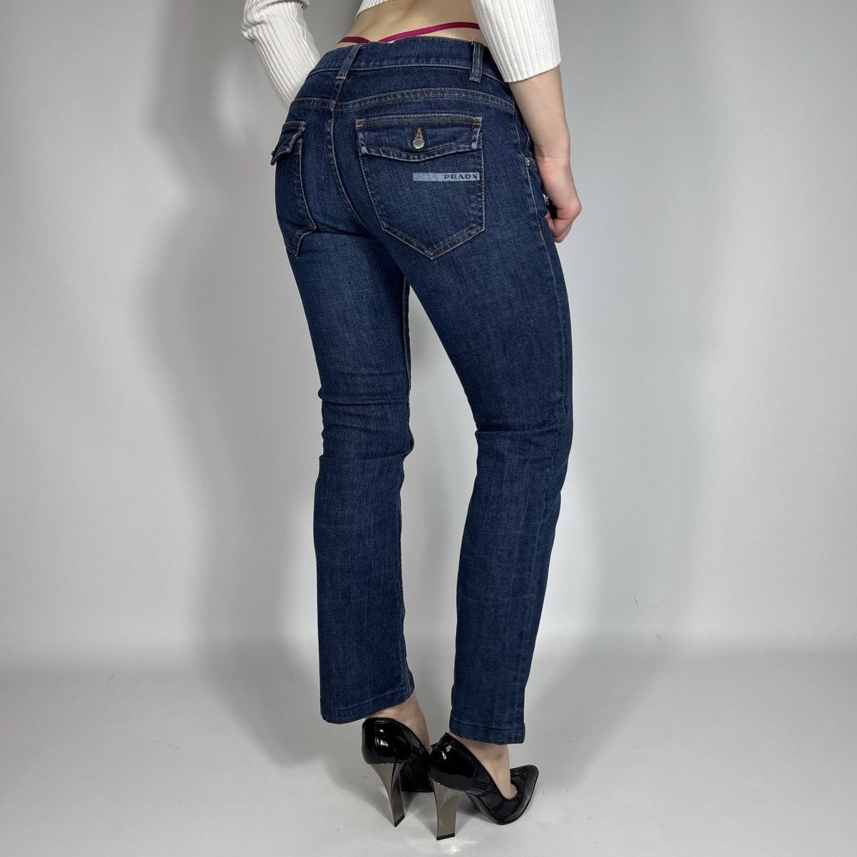 Prada Vintage Y2K Prada Logo Luxury Casual Jeans Size 26" / US 2 / IT 38 - 1 Thumbnail