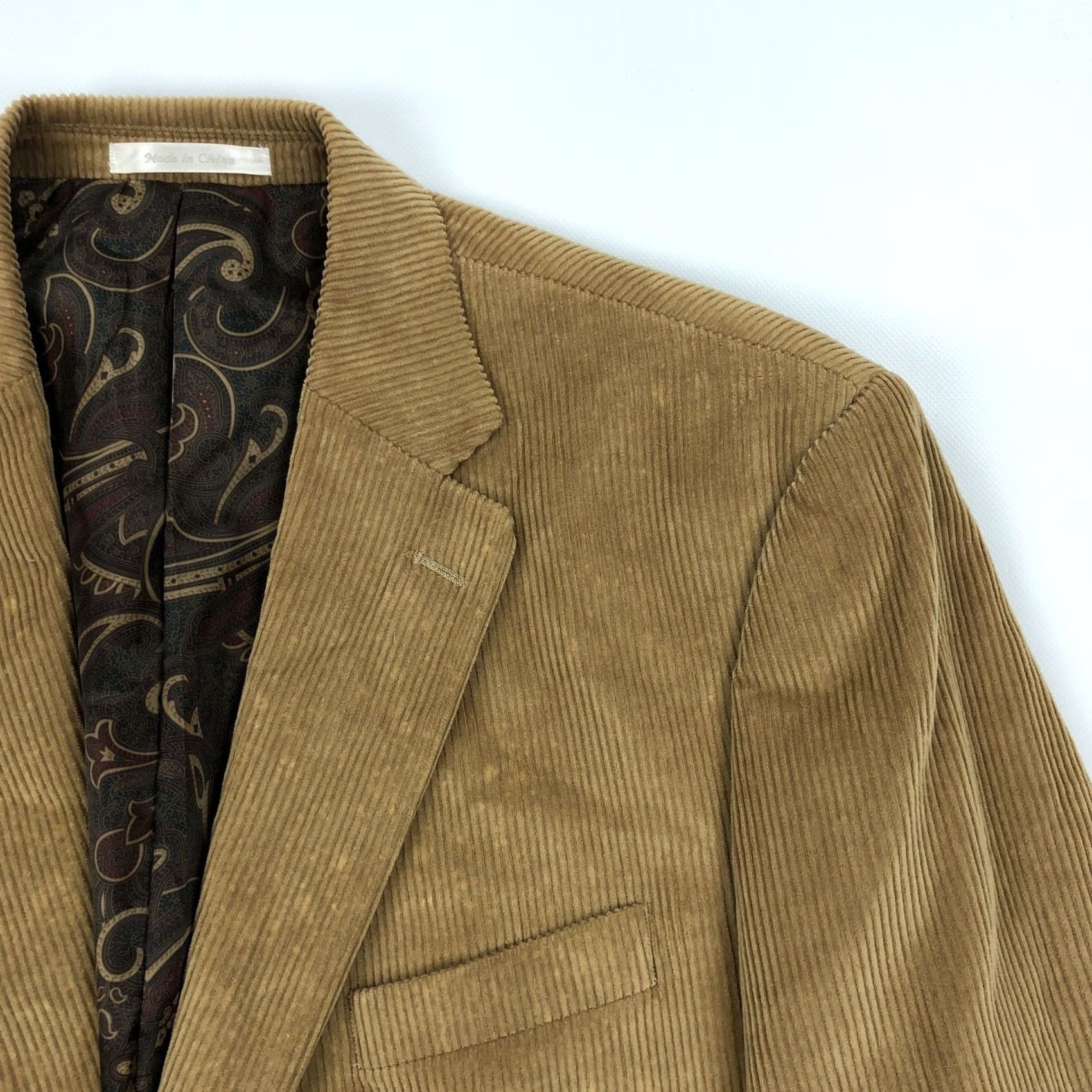 Ralph Lauren Lauren Ralph Lauren Men's Blazer Corduroy Two Button Tan 44R Jacket Coat notched lapel"} Size 44R - 2 Thumbnail