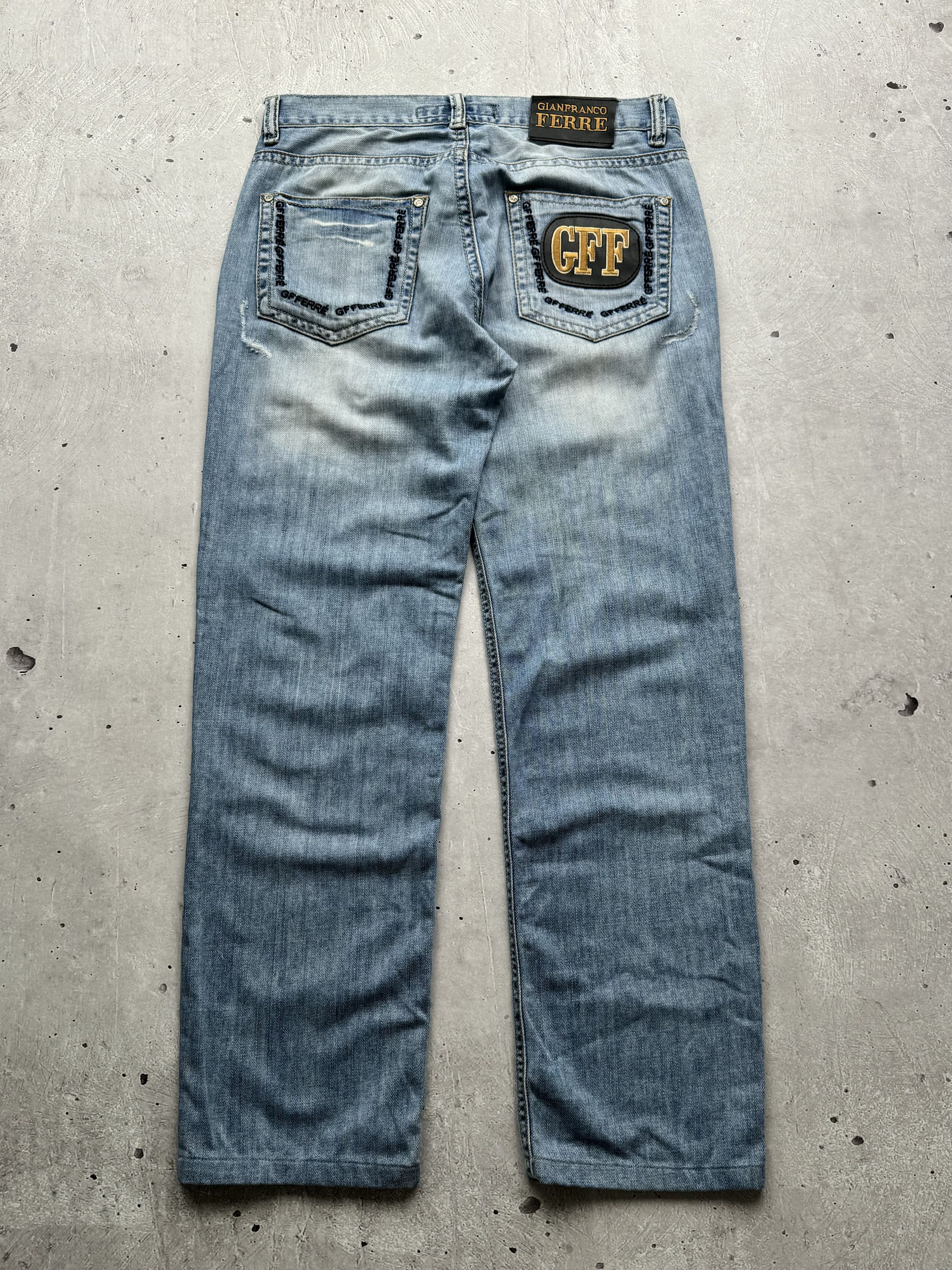 Gianfranco Ferre × Vintage Gianfranco Ferre Vintage Ripped Jeans Size US 31 - 8 Thumbnail