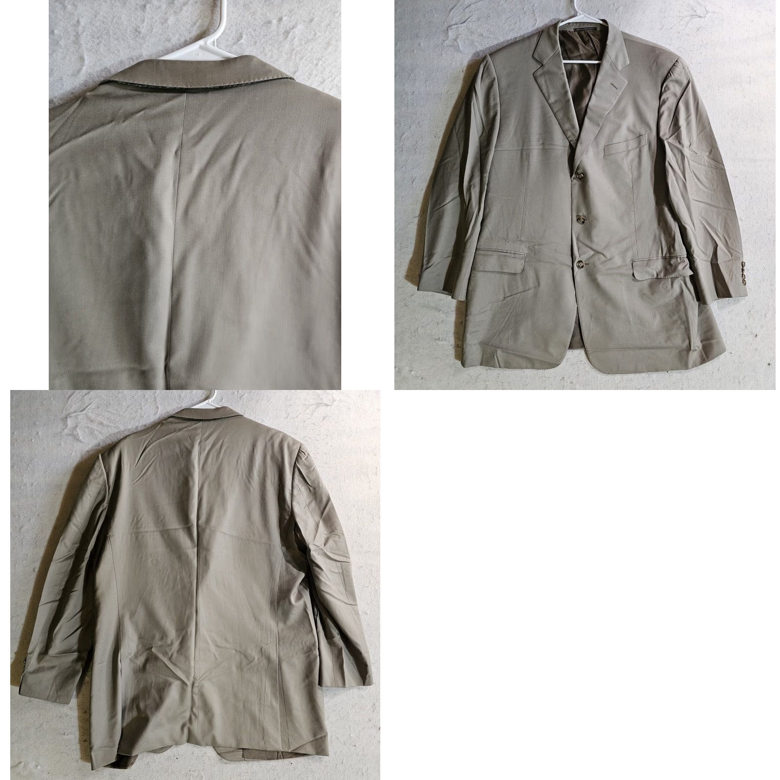 Ermenegildo Zegna Ermenegildo Zegna Blazer Men 48 Long Beige Wool Solid Signature 100% Light Size 48R - 9 Thumbnail
